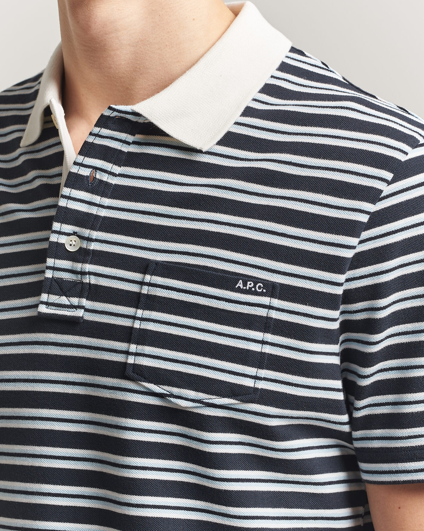 Herre | Polotrøjer | A.P.C. | Oscar Striped Polo Dark Navy