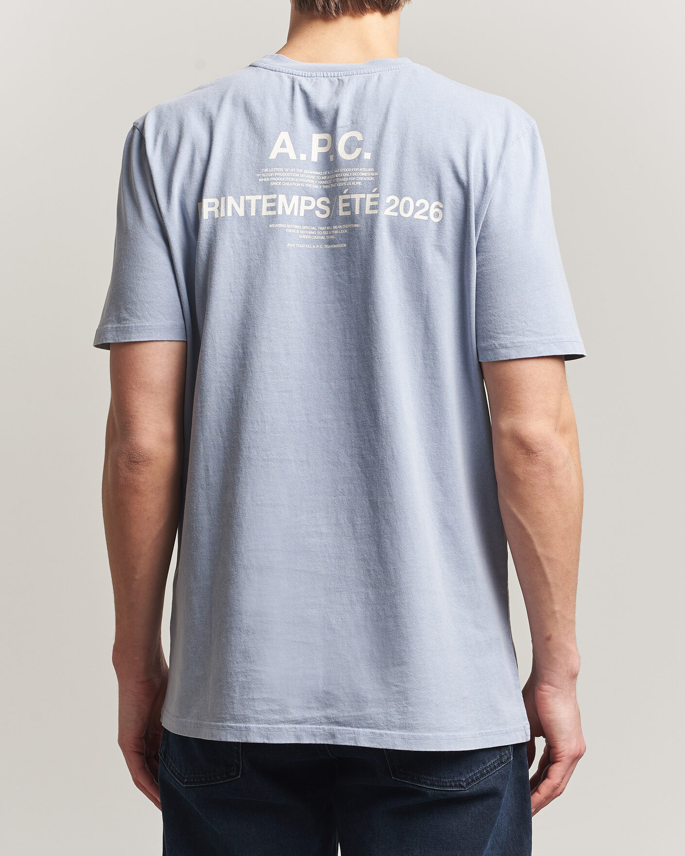 Herre | T-Shirts | A.P.C. | Printed Crew Neck T-Shirt Light Blue