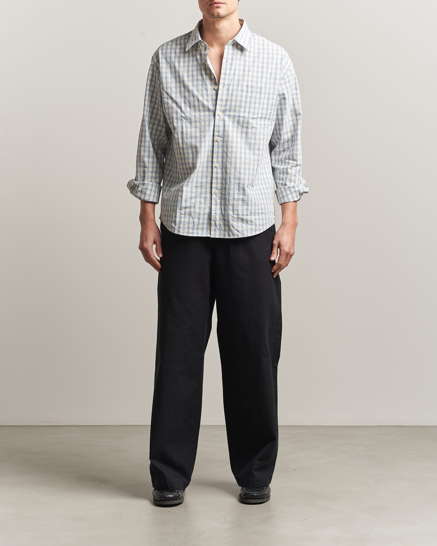 Herre | Bukser | A.P.C. | Lou Cotton/Linen Drawstring Trousers Faded Black