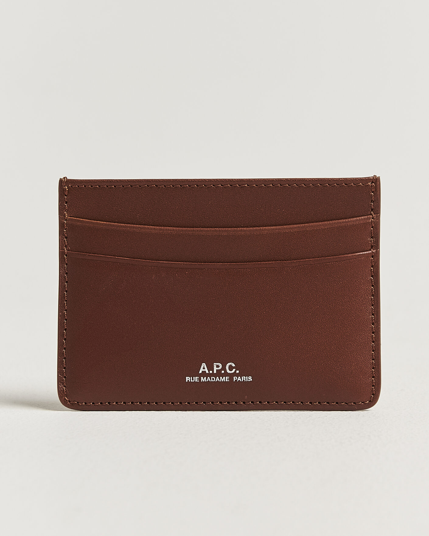 Herre | Punge | A.P.C. | Calf Leather Card Holder Hazelnut