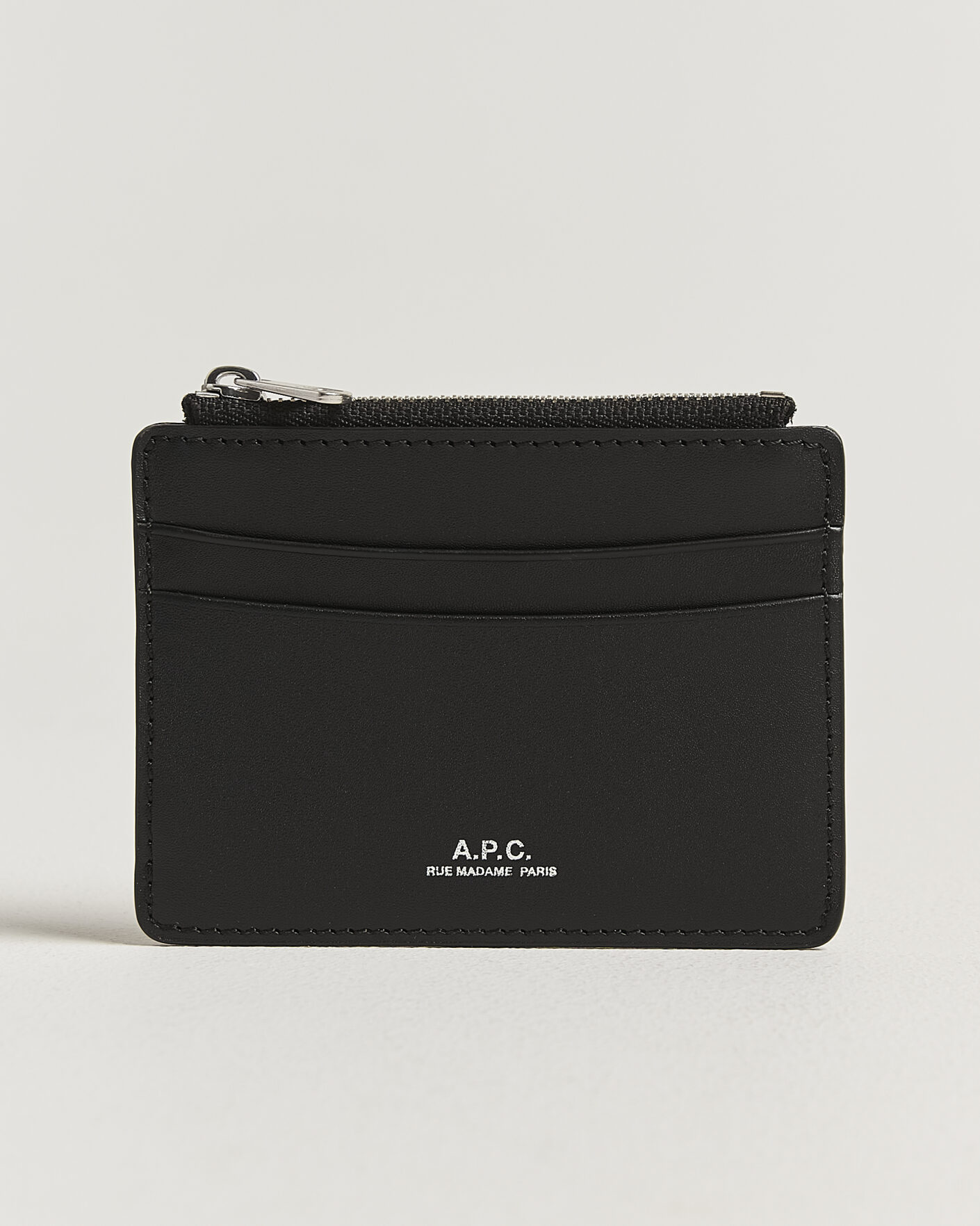 Herre | Punge | A.P.C. | Zip Calf Leather Card Holder Black