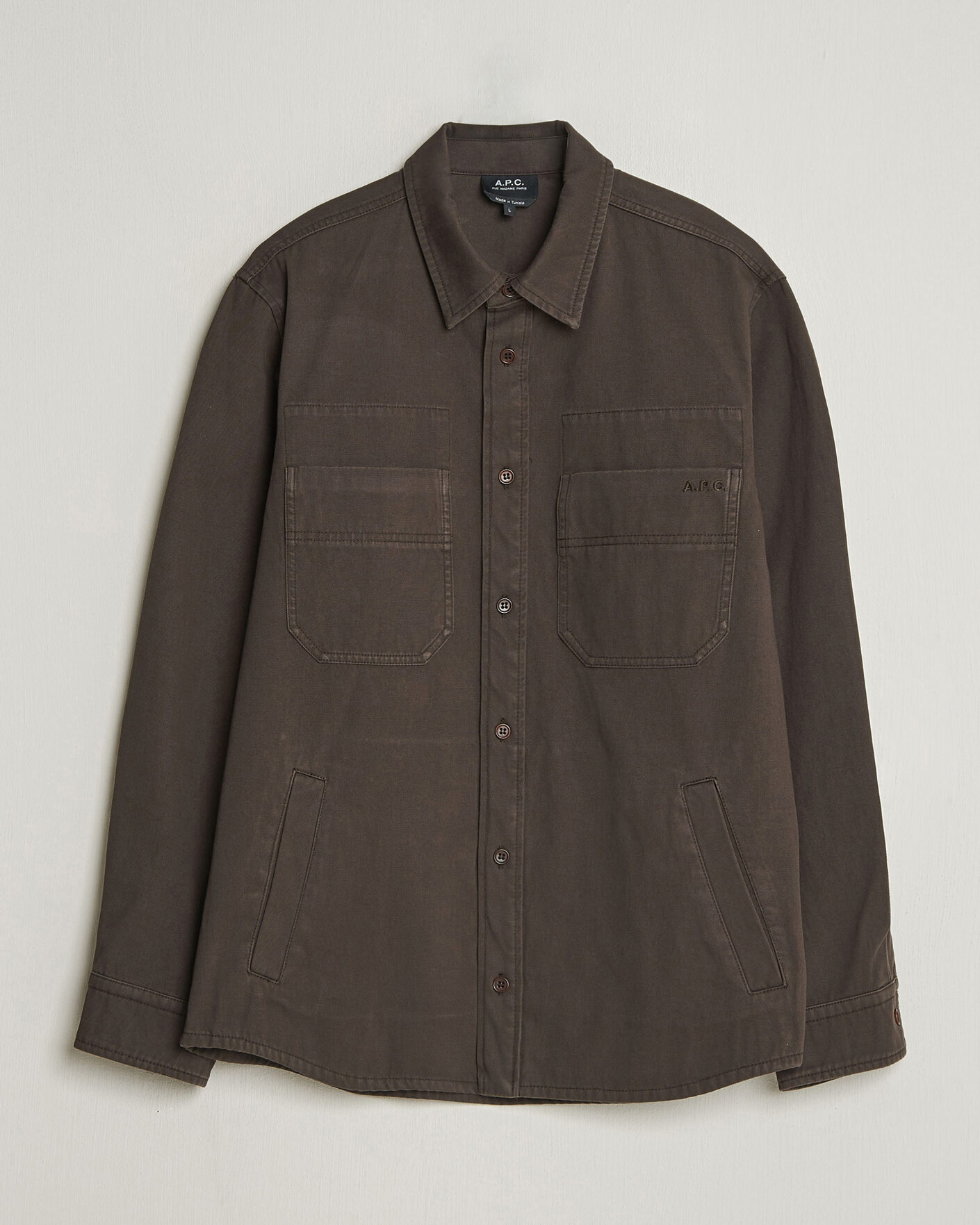 Herre | Skjorter | A.P.C. | Noah Cotton Overshirt Dark Brown