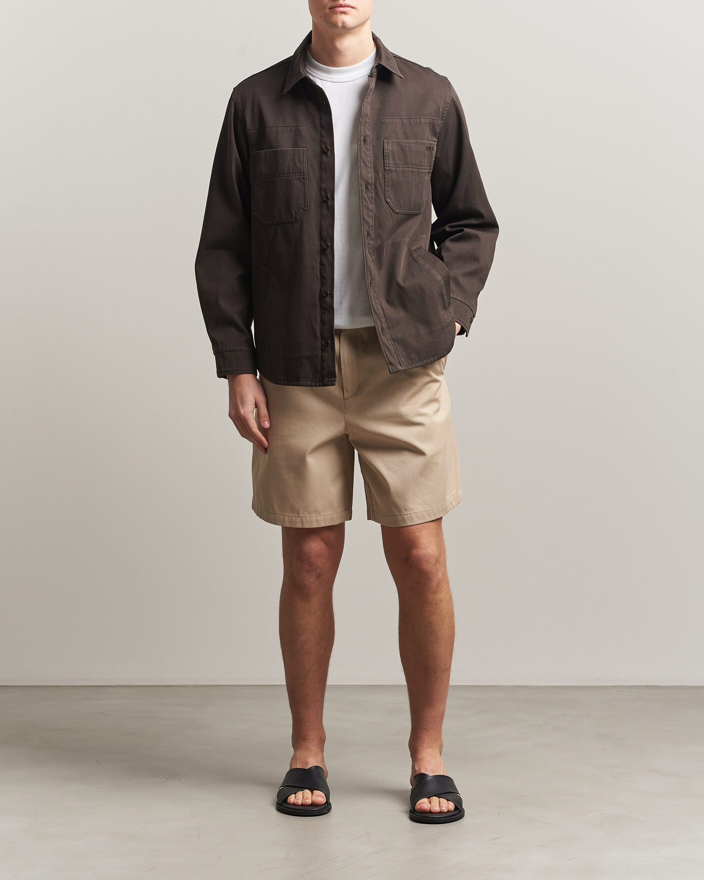 Herre | Skjorter | A.P.C. | Noah Cotton Overshirt Dark Brown