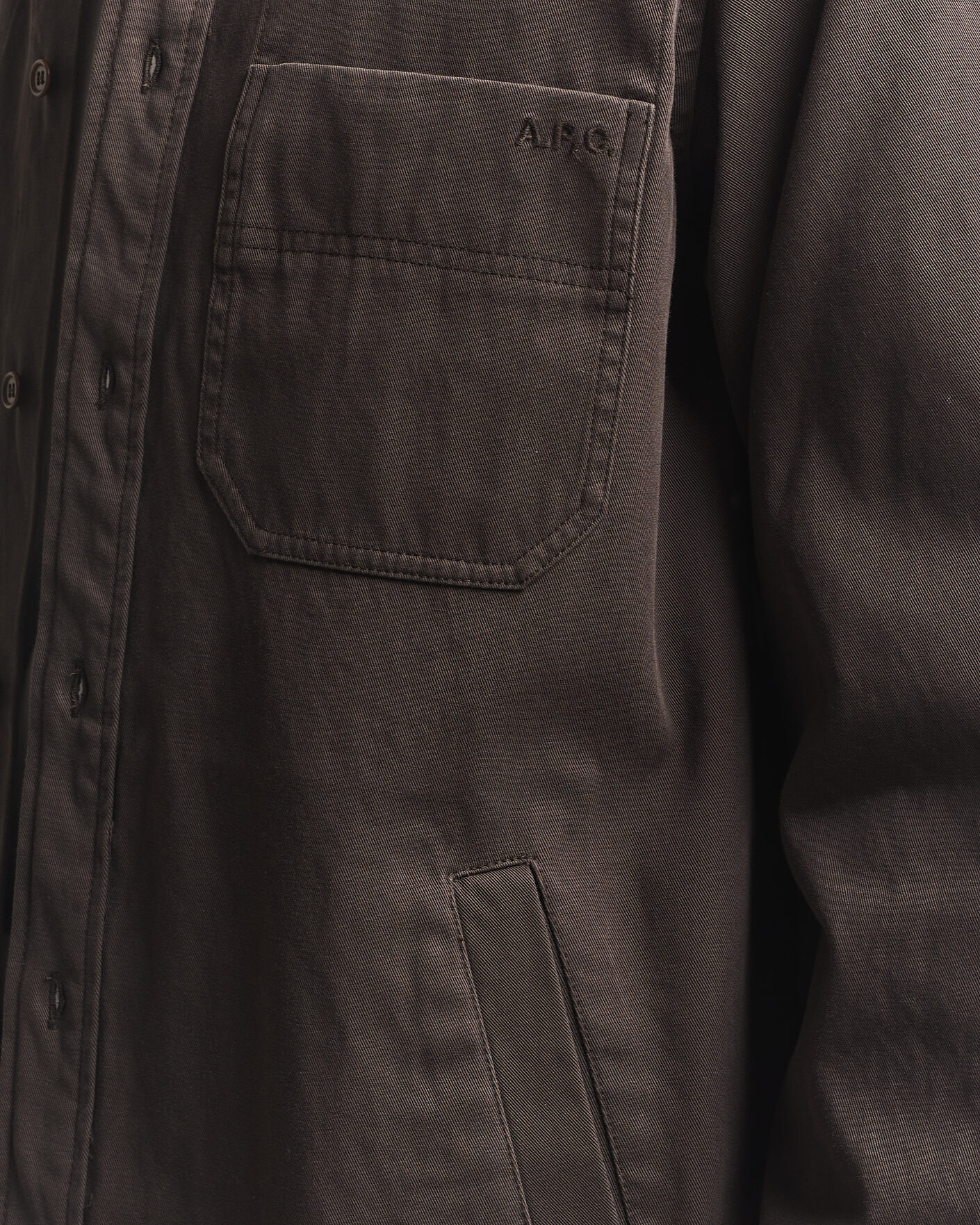 Herre | Skjorter | A.P.C. | Noah Cotton Overshirt Dark Brown