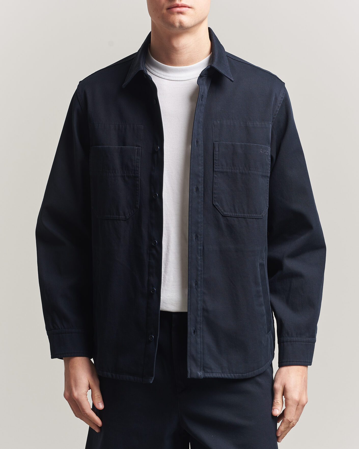 Herre | Skjorter | A.P.C. | Noah Cotton Overshirt Dark Navy