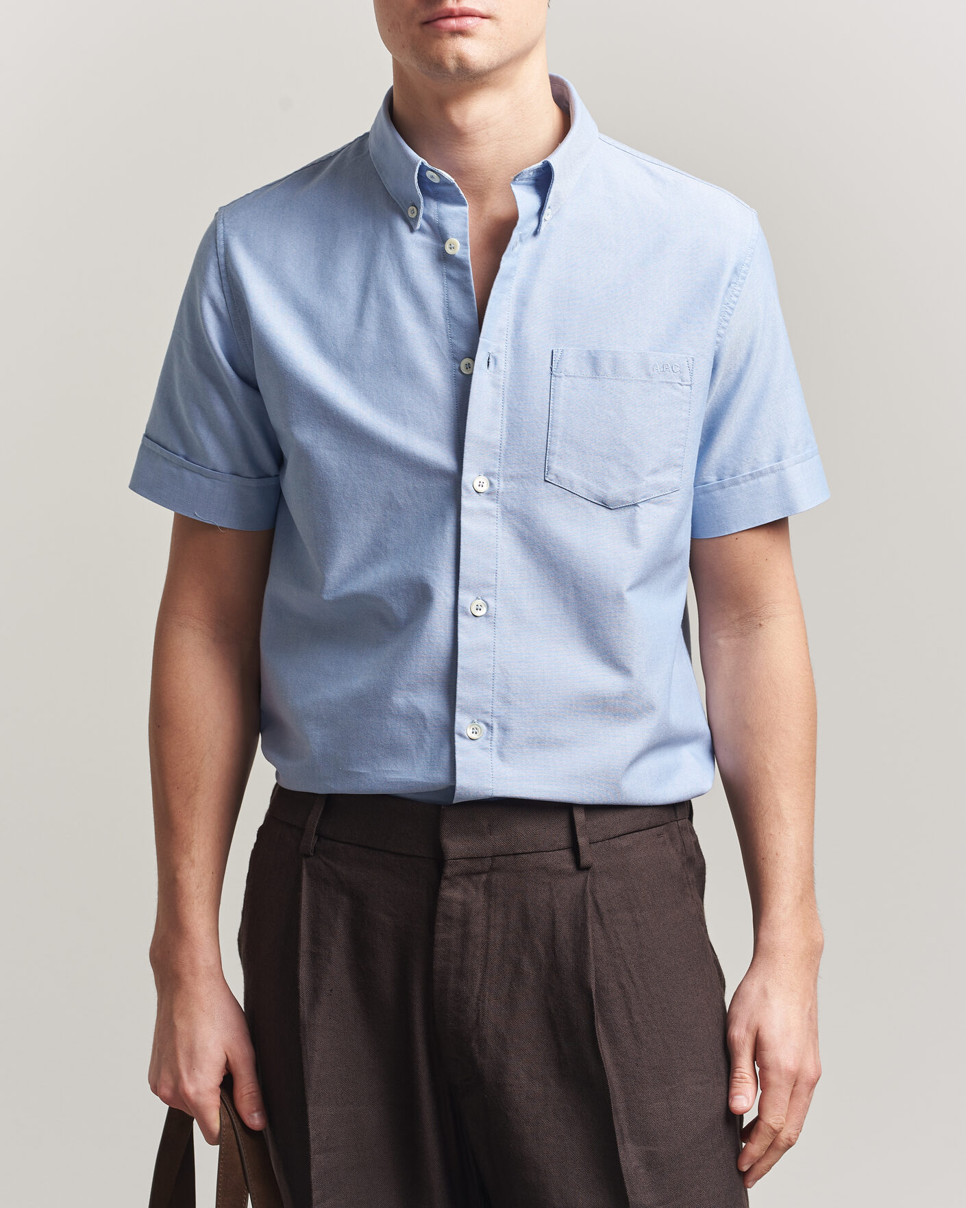 Herre | Skjorter | A.P.C. | Jack Short Sleeve Shirt Light Blue