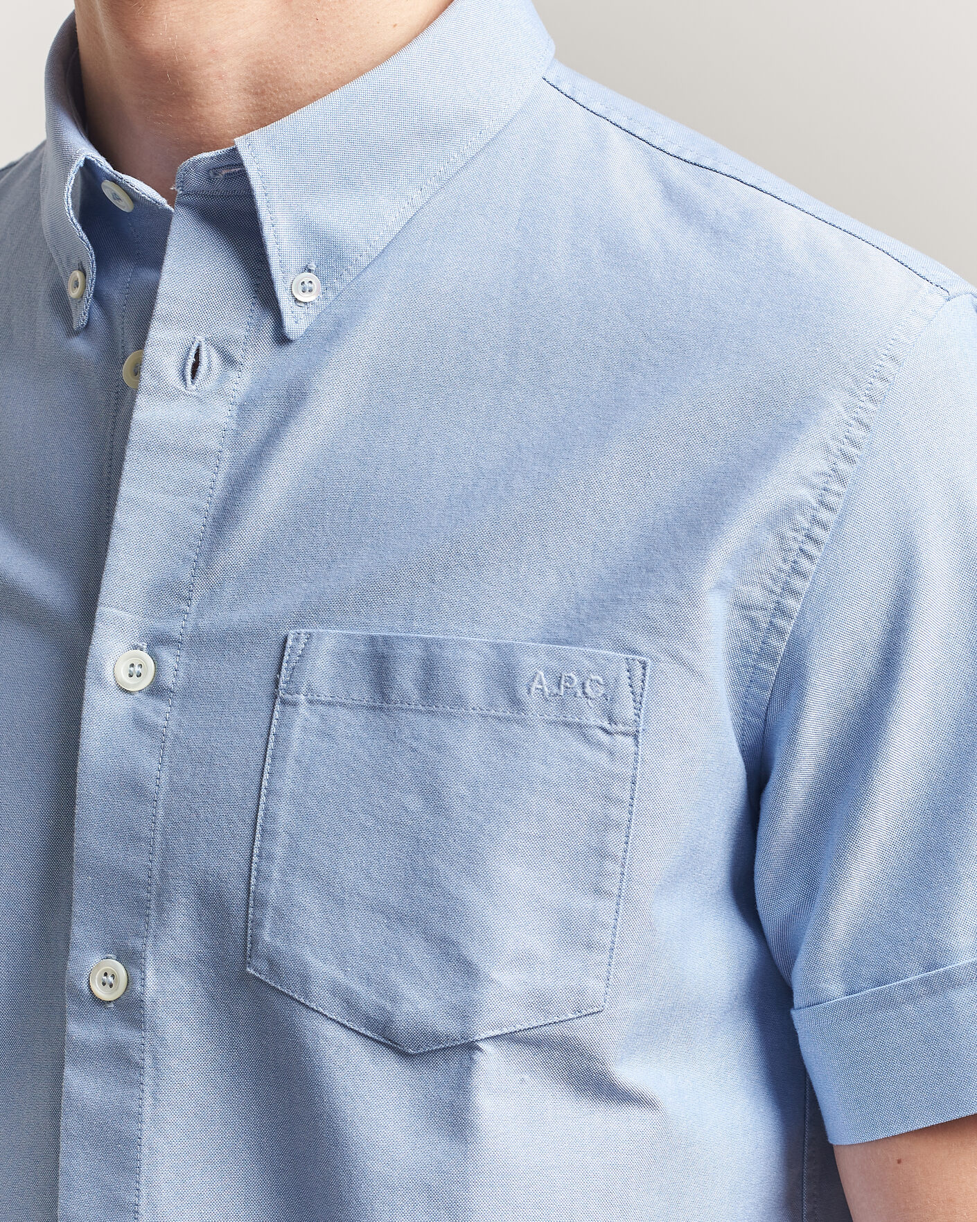 Herre | Skjorter | A.P.C. | Jack Short Sleeve Shirt Light Blue