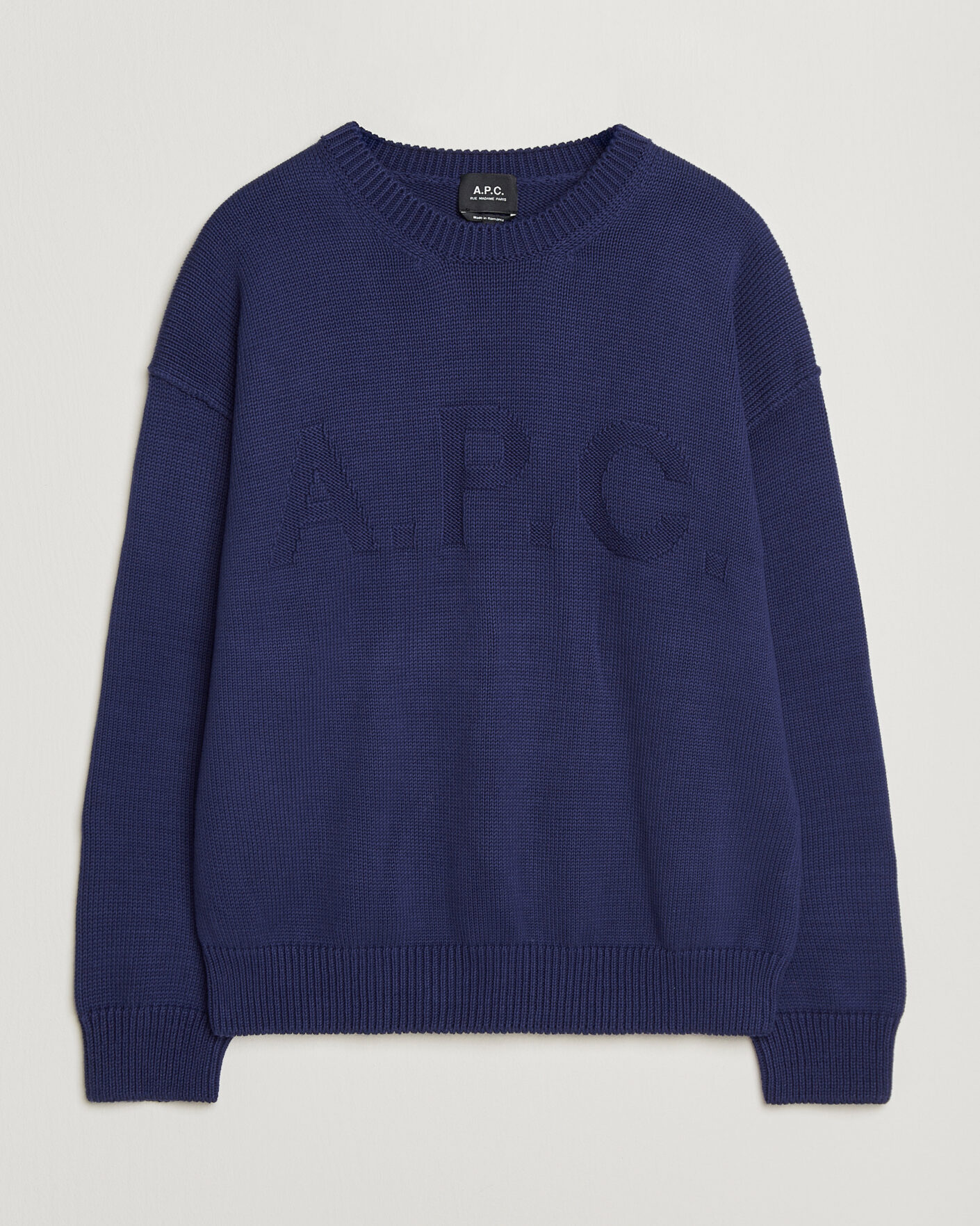 Herre | Trøjer | A.P.C. | Leo Cotton Knitted Sweater Dark Blue