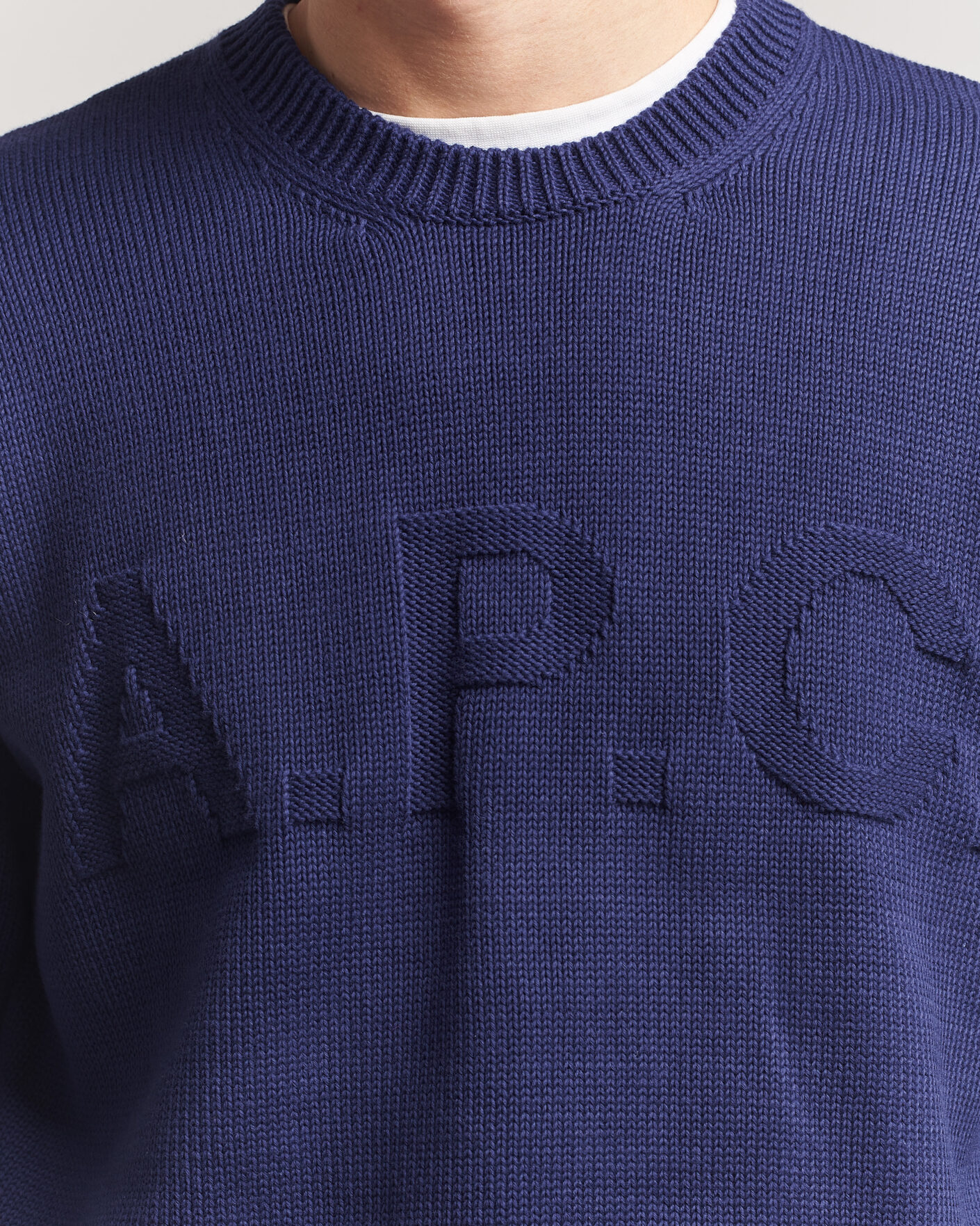 Herre | Trøjer | A.P.C. | Leo Cotton Knitted Sweater Dark Blue
