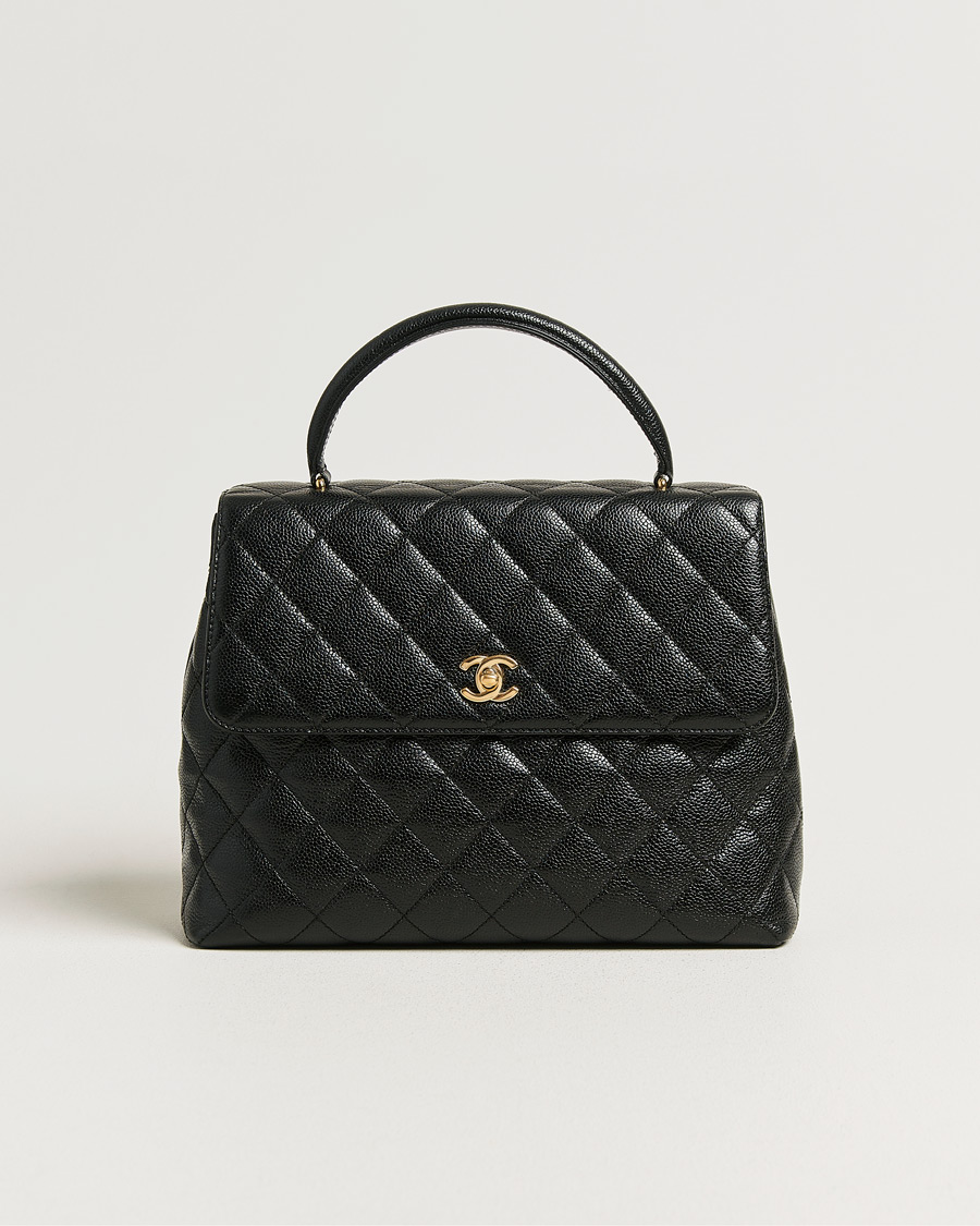 Herre | Pre-Owned & Vintage Bags | Chanel Pre-Owned | Kelly Top Handle Bag Caviar Black