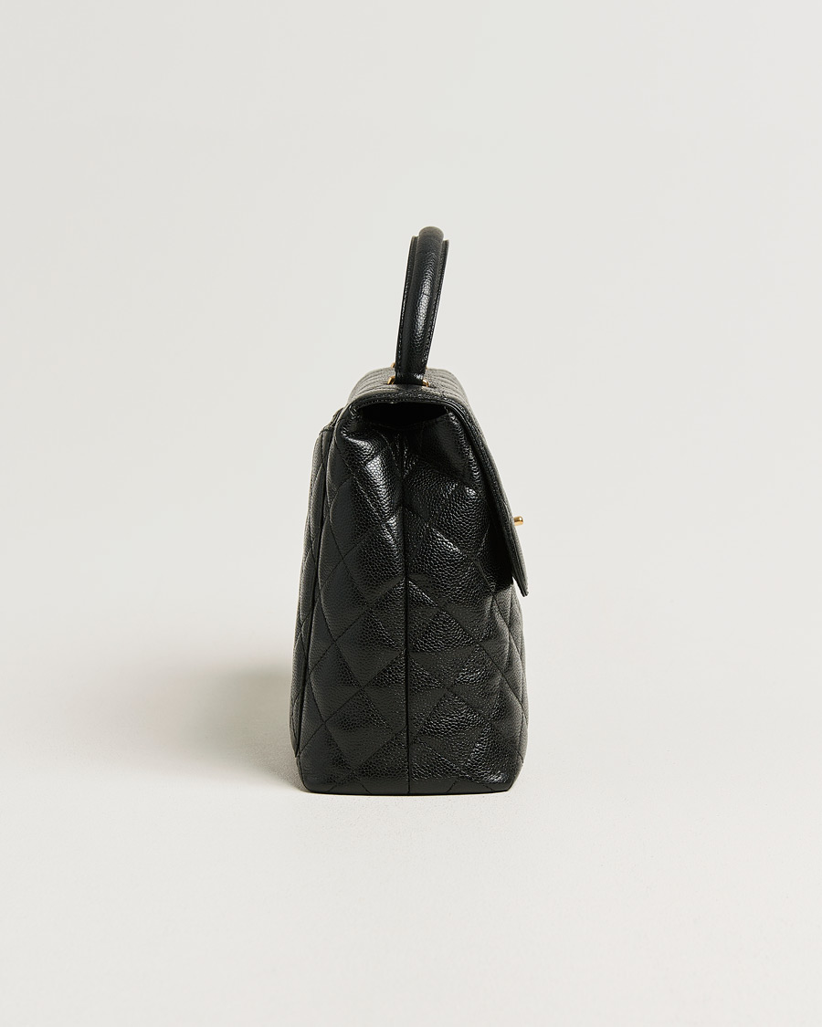 Herre | Pre-Owned & Vintage Bags | Chanel Pre-Owned | Kelly Top Handle Bag Caviar Black