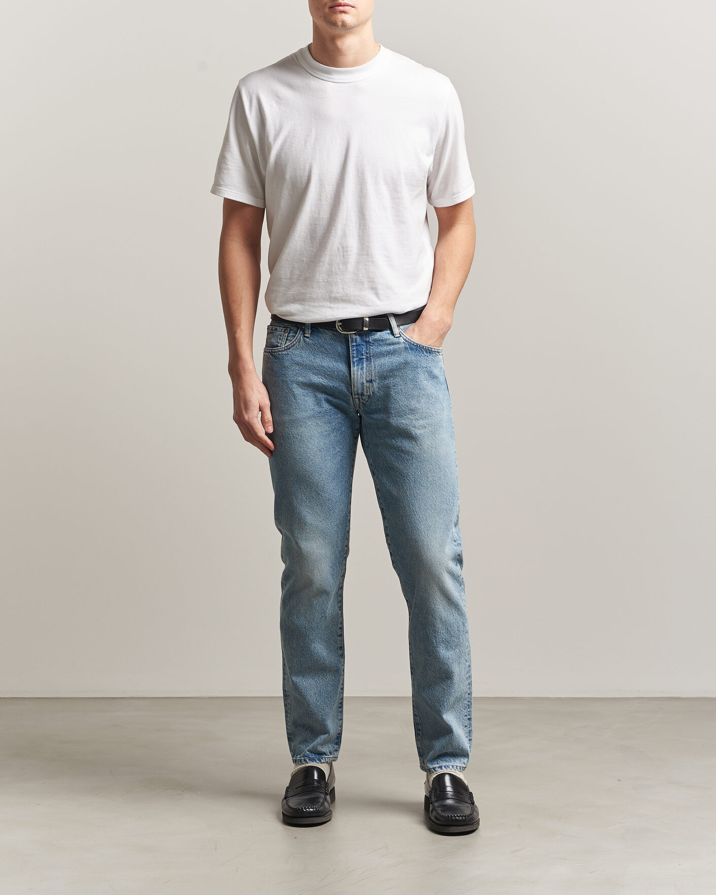 Herre | Bukser | EDWIN | Regular Tapered Jeans Used Light Blue