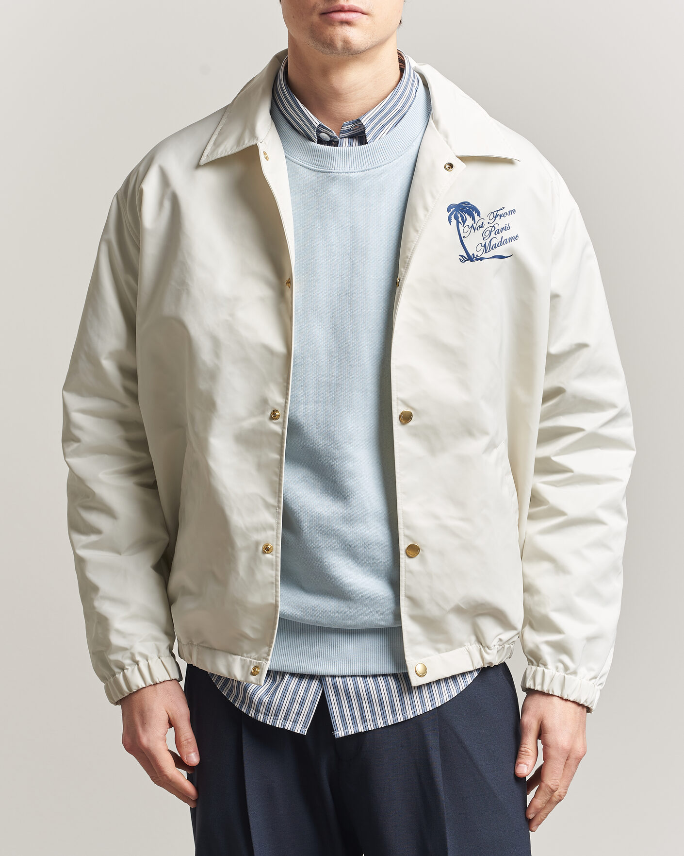 Herre | Jakker | Drôle de Monsieur | Palmier Slogan Coach Jacket Off White