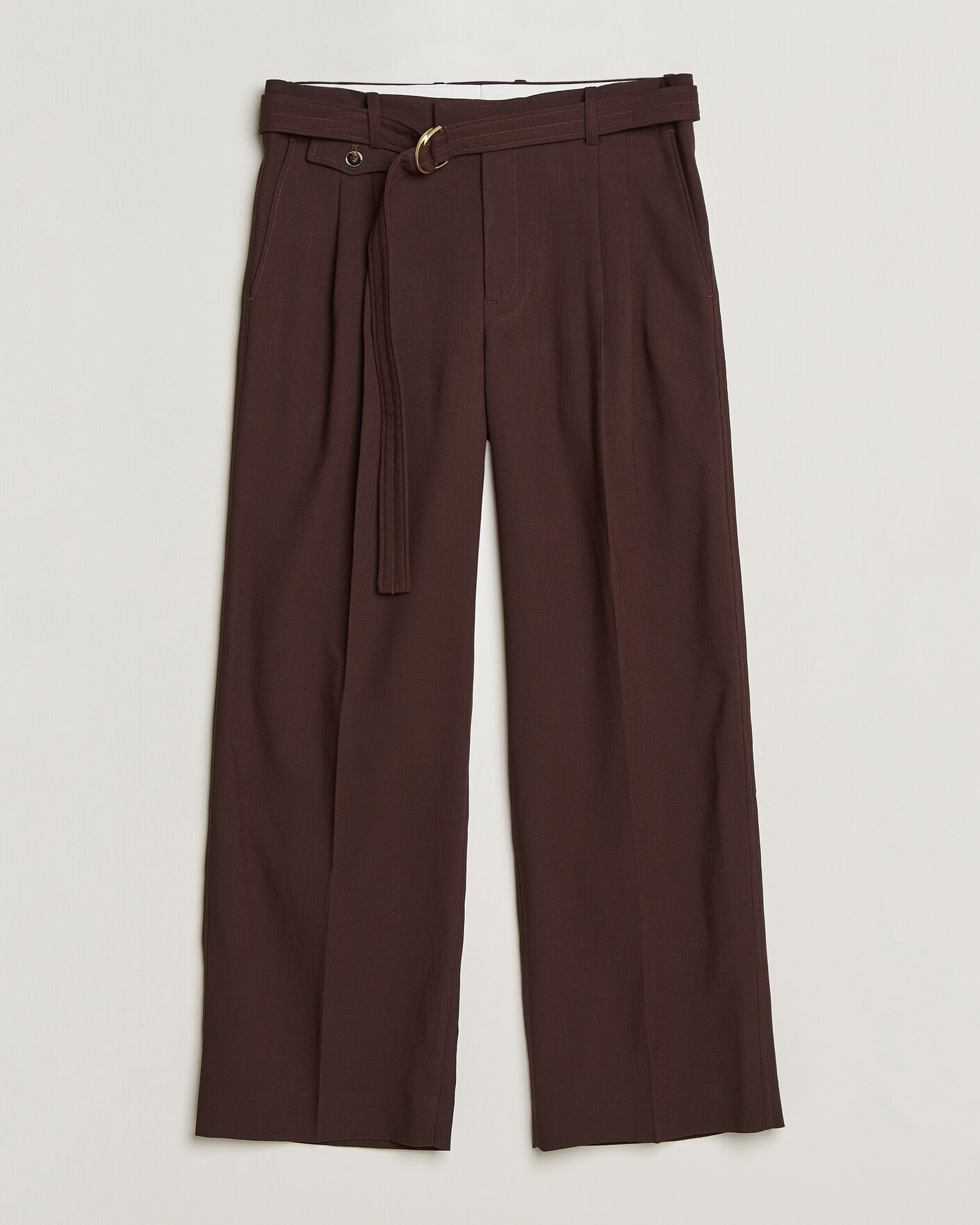 Herre | Bukser | Drôle de Monsieur | Viscose Pleated Trousers Brown