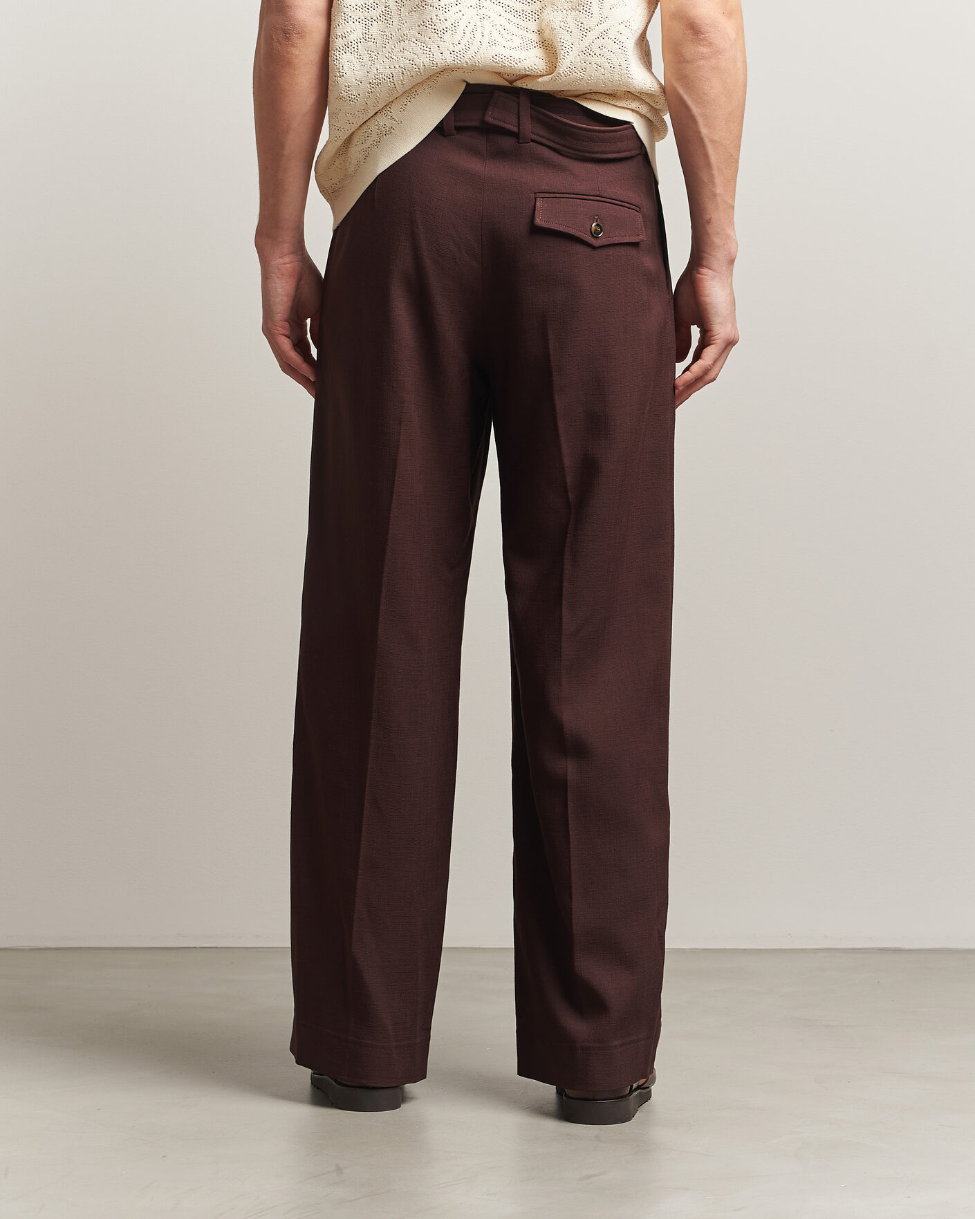 Herre | Bukser | Drôle de Monsieur | Viscose Pleated Trousers Brown