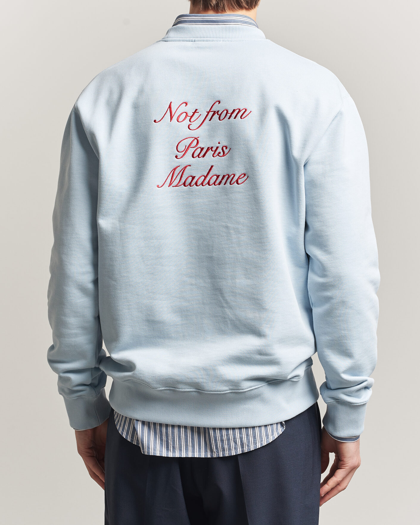 Herre | Trøjer | Drôle de Monsieur | Slogan Cursive Sweatshirt Light Blue