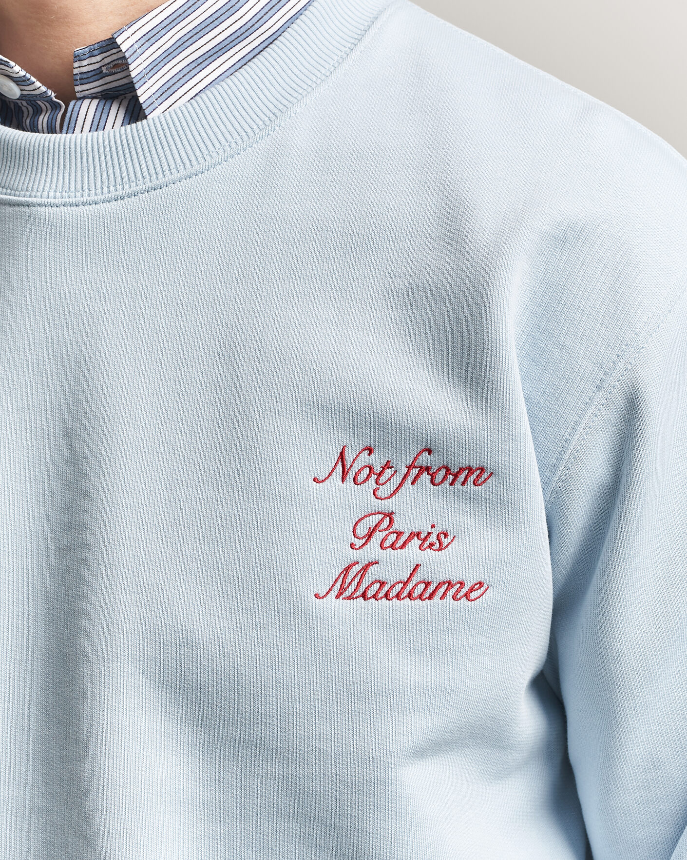 Herre | Trøjer | Drôle de Monsieur | Slogan Cursive Sweatshirt Light Blue