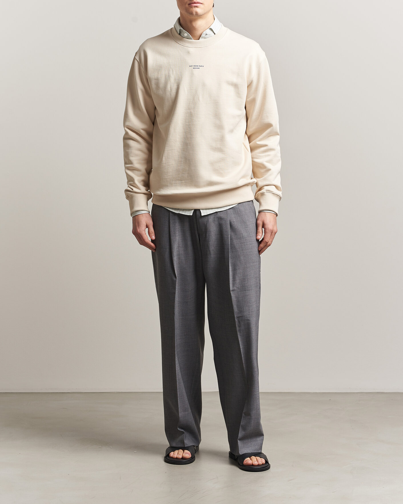 Herre | Trøjer | Drôle de Monsieur | Classic Slogan Sweatshirt Sand