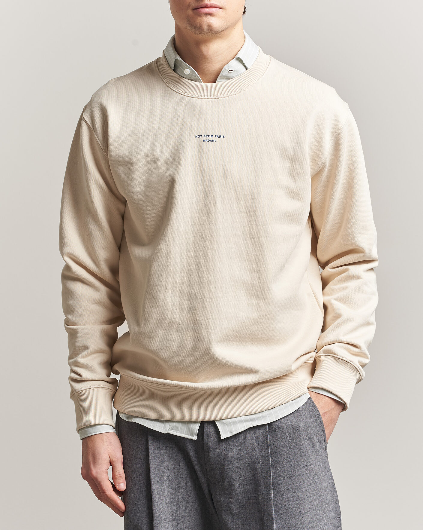 Herre | Trøjer | Drôle de Monsieur | Classic Slogan Sweatshirt Sand