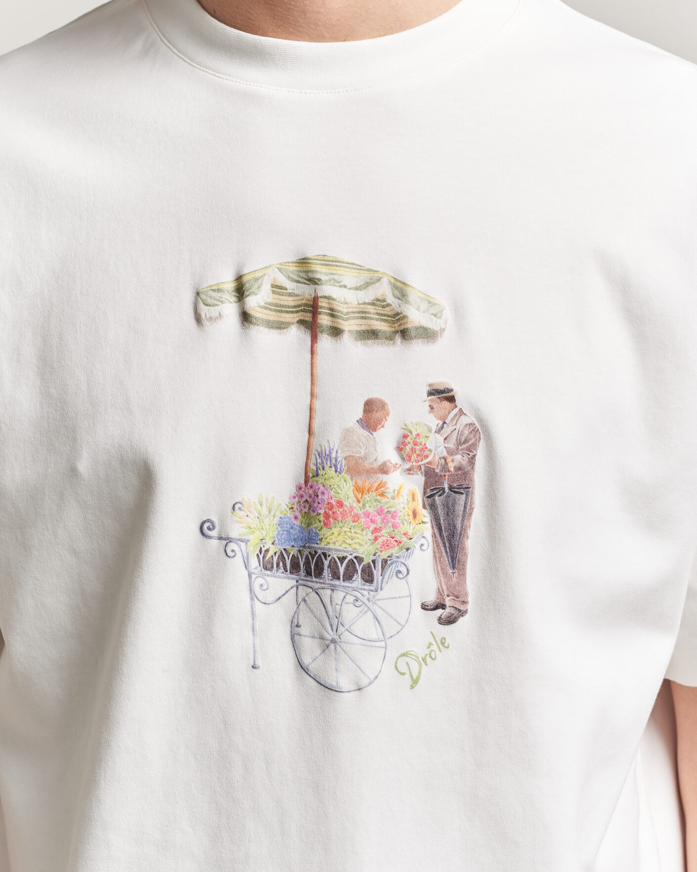 Herre | T-Shirts | Drôle de Monsieur | Fleuriste T-Shirt Off White