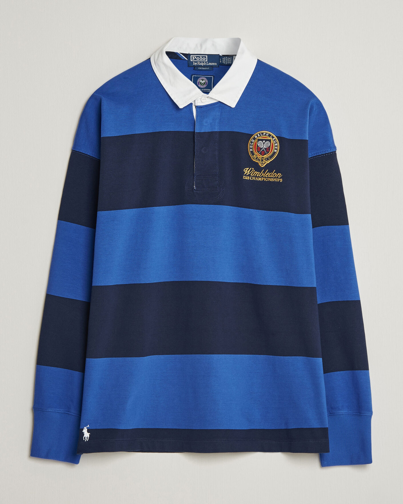 Herre | Trøjer | Polo Ralph Lauren | Striped Rugby Pullover Collegiate Blue