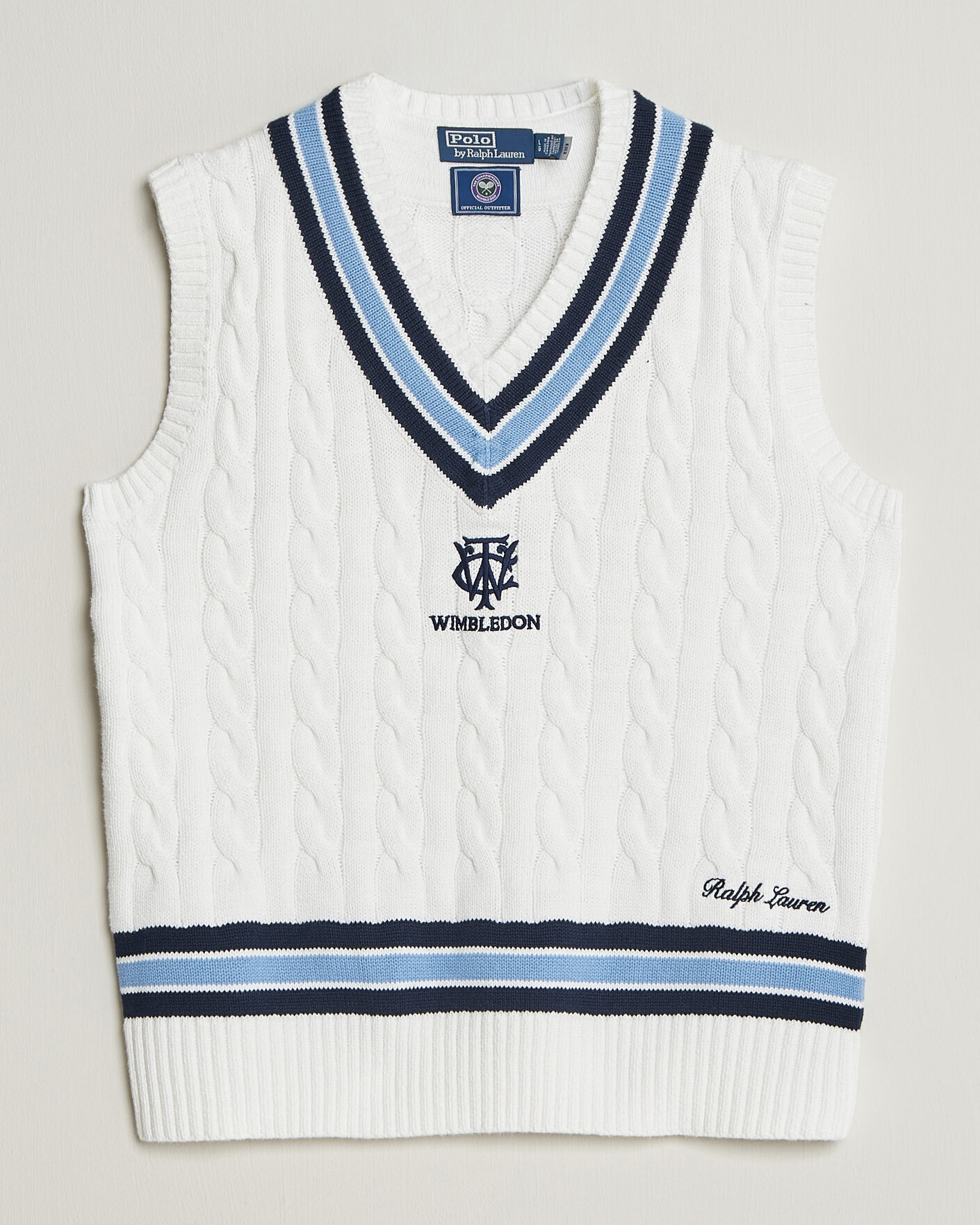 Herre | Trøjer | Polo Ralph Lauren | Cotton Cable Vest Cream Combo
