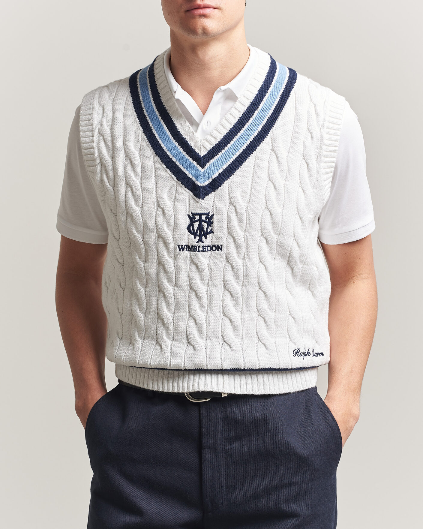 Herre | Trøjer | Polo Ralph Lauren | Cotton Cable Vest Cream Combo