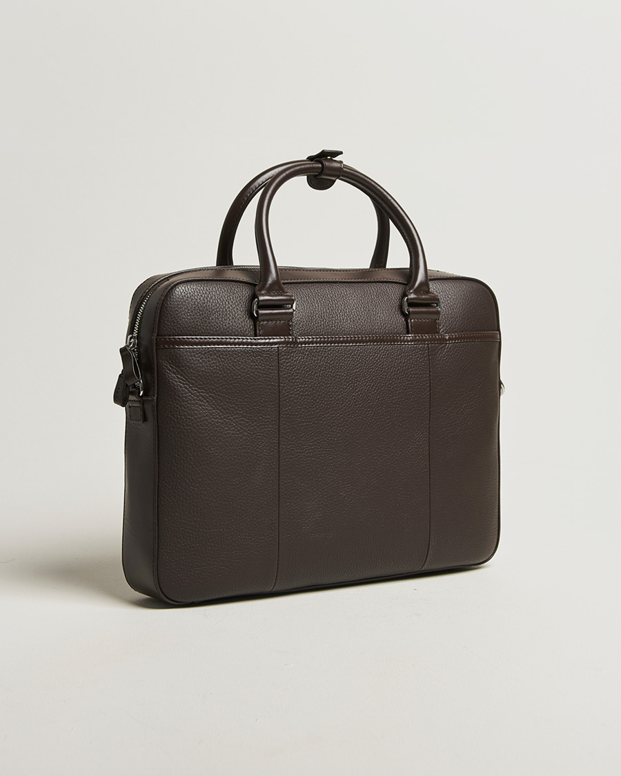 Herre | Tasker | Tiger of Sweden | Bosun Grained Leather Briefcase Dark Brown