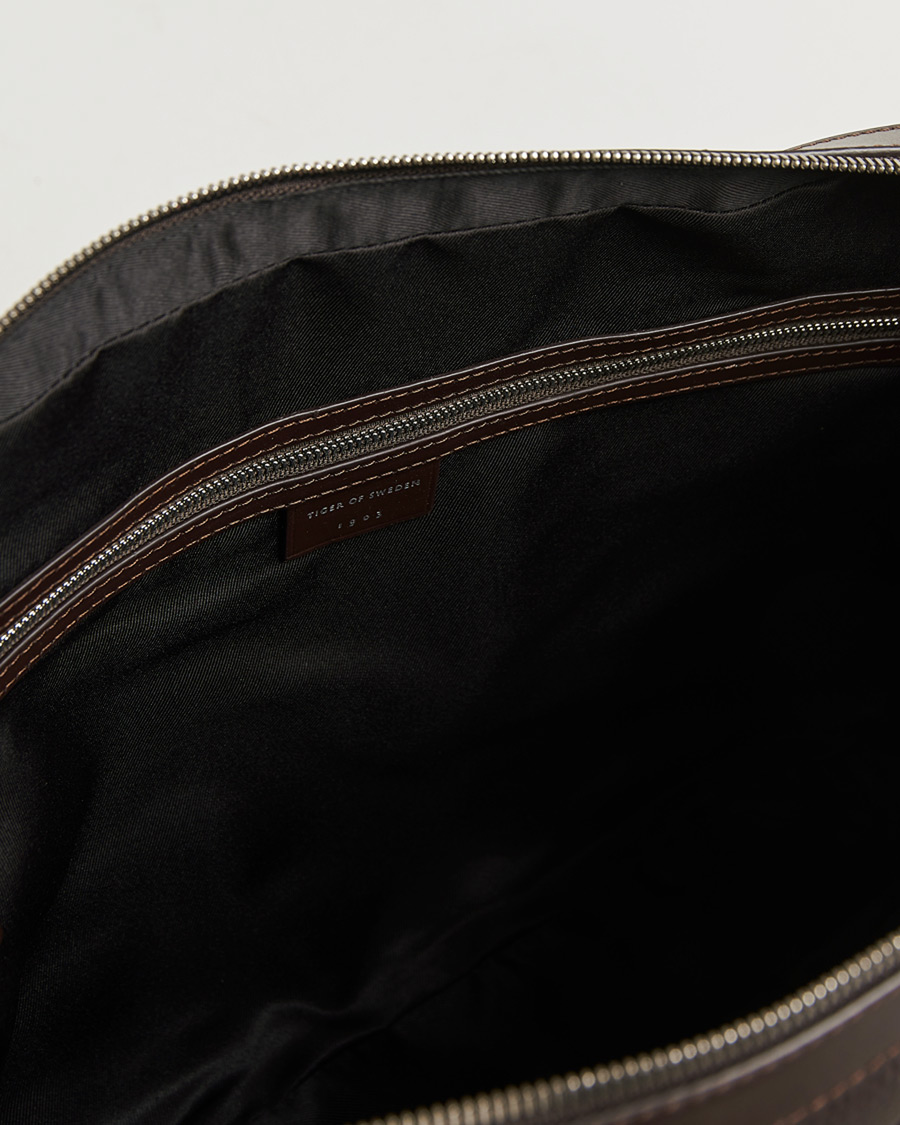 Herre | Tasker | Tiger of Sweden | Bosun Grained Leather Briefcase Dark Brown