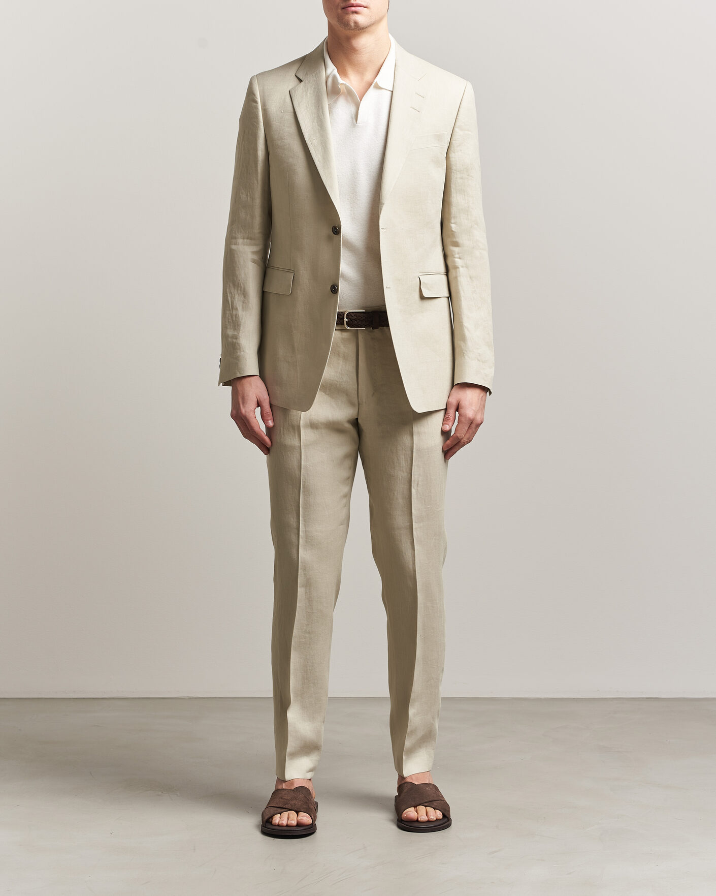 Herre | Bukser | Tiger of Sweden | Tenuta Linen Suit Trousers Cream Sand