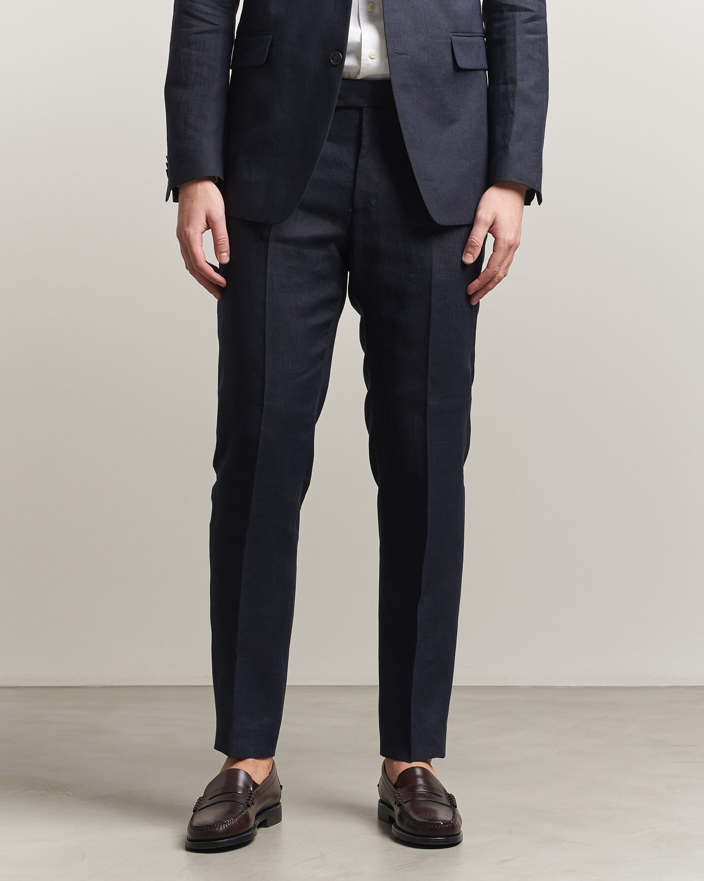 Herre | Bukser | Tiger of Sweden | Tenuta Linen Suit Trousers Midnight Blue