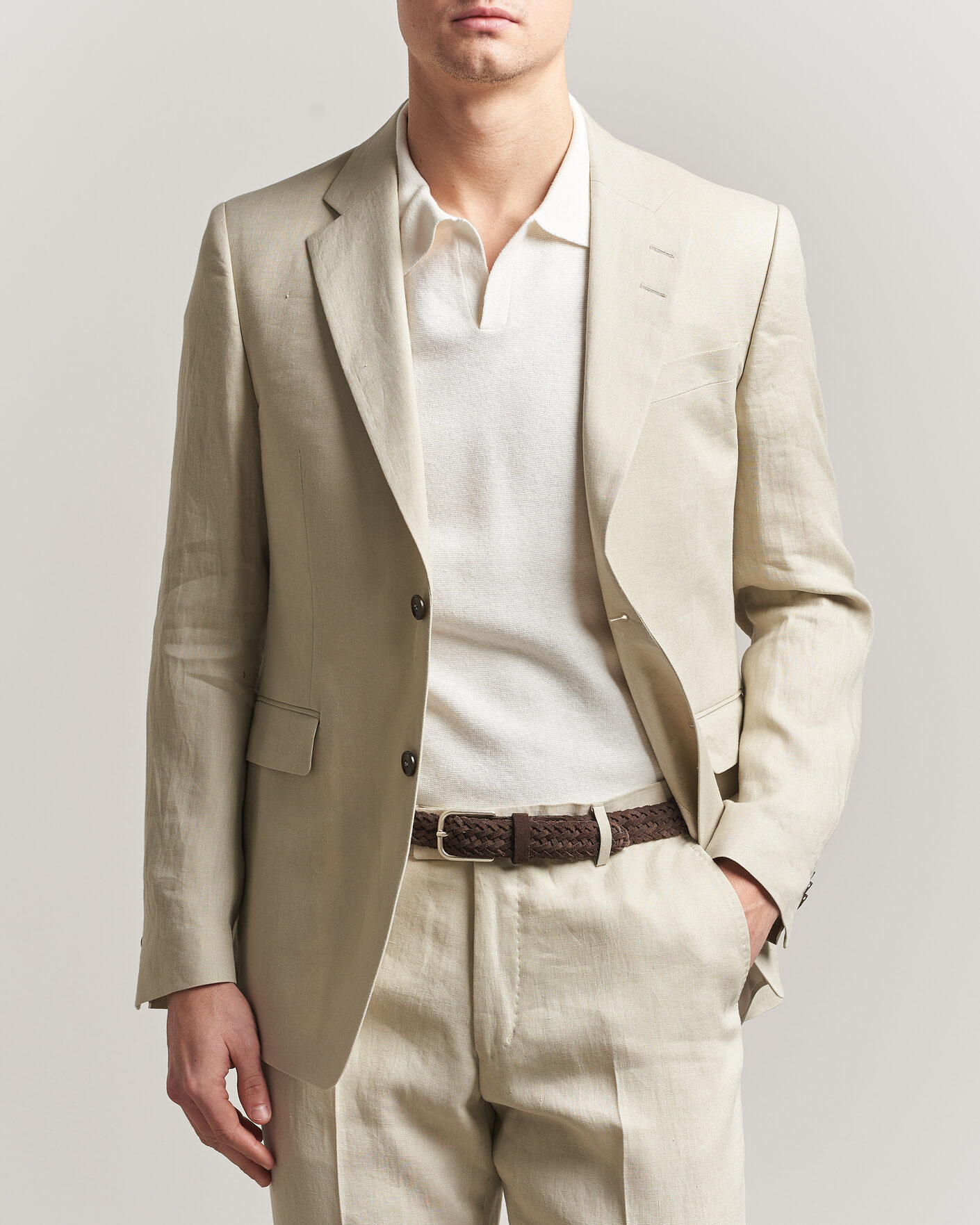Herre | Blazere & jakker | Tiger of Sweden | Justin Linen Suit Blazer Cream Sand