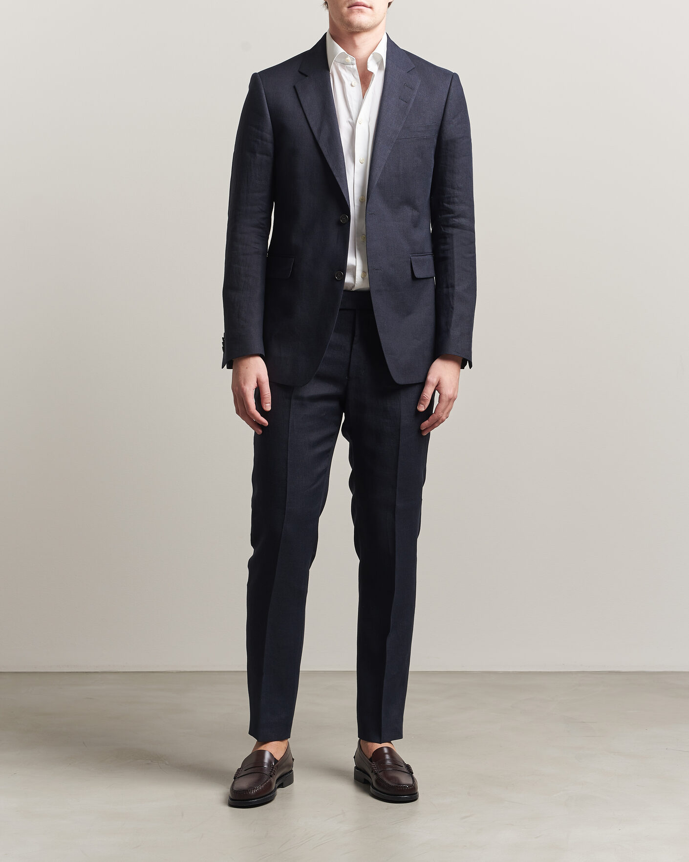 Herre | Blazere & jakker | Tiger of Sweden | Justin Linen Suit Blazer Midnight Blue