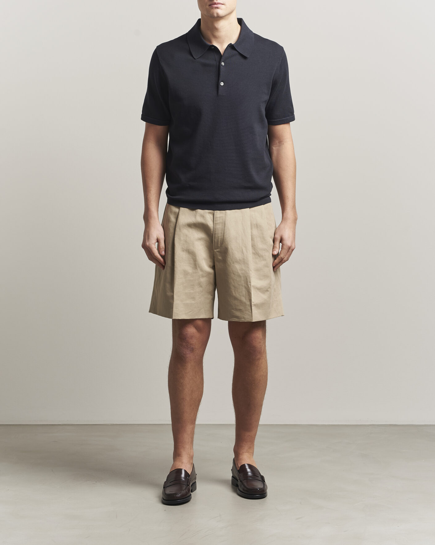 Herre | Polotrøjer | Tiger of Sweden | Erros Cotton Knitted Polo Light Ink