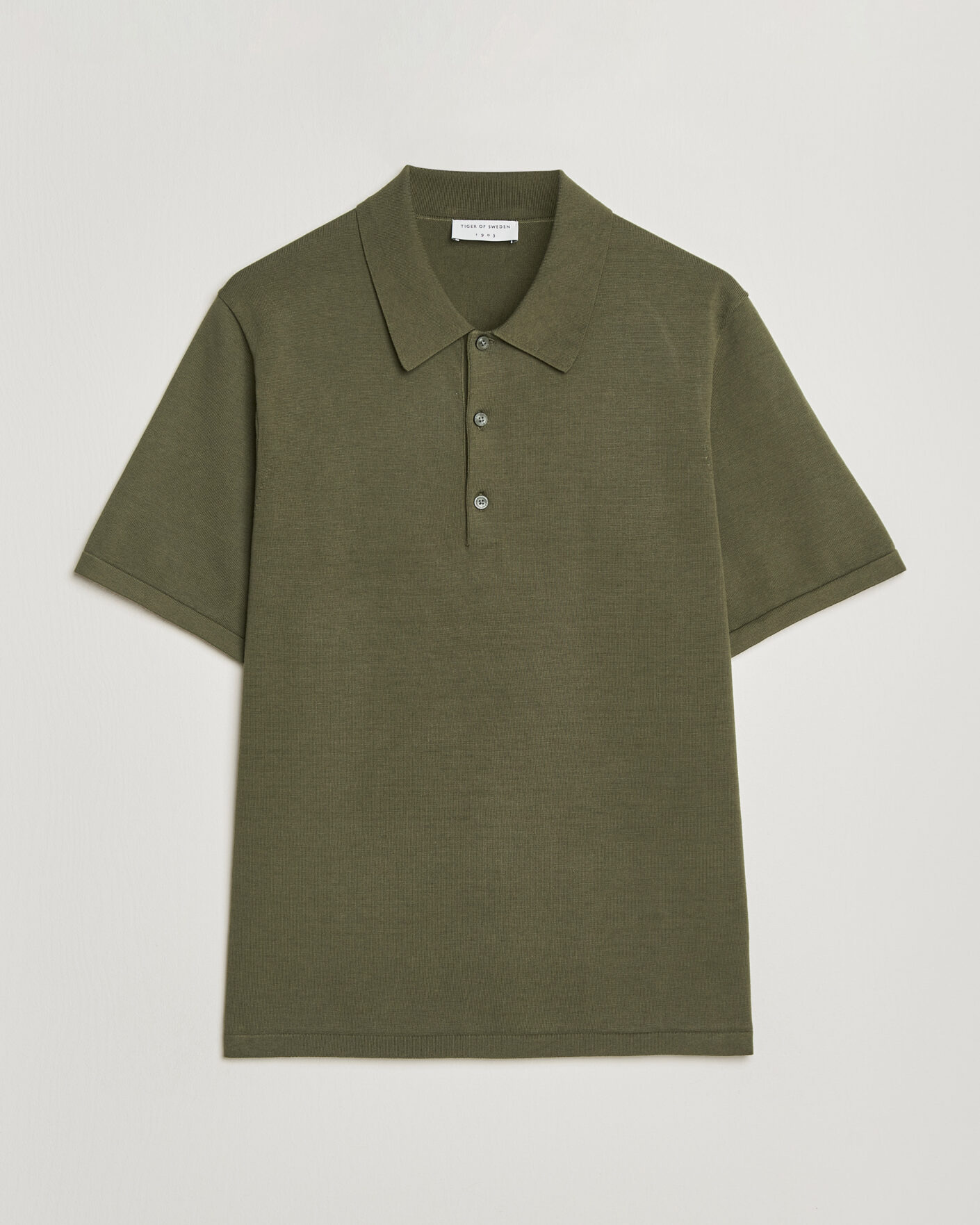 Herre | Polotrøjer | Tiger of Sweden | Erros Cotton Knitted Polo Kalamata Green