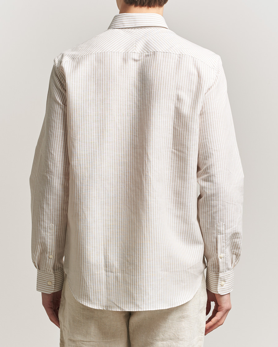 Herre | Skjorter | Tiger of Sweden | Bjorn Cotton/Linen Striped Shirt Tehina