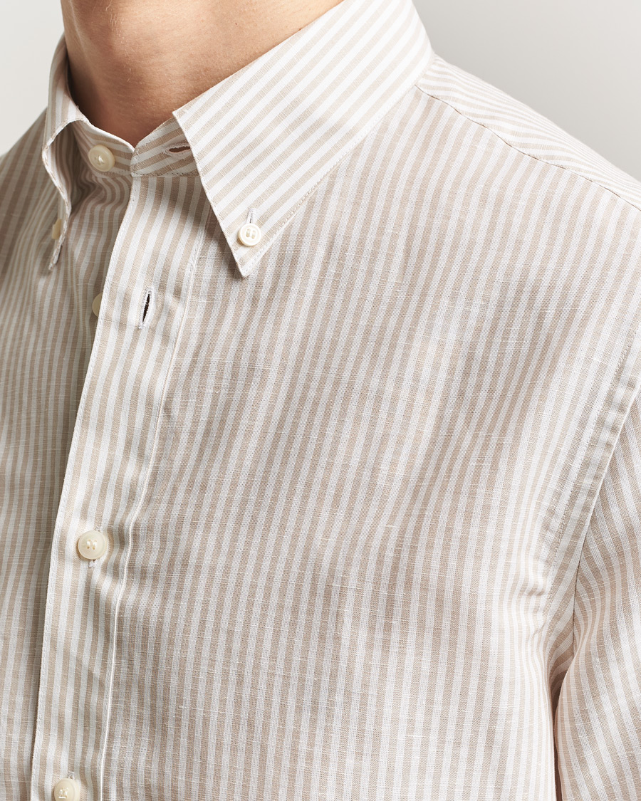 Herre | Skjorter | Tiger of Sweden | Bjorn Cotton/Linen Striped Shirt Tehina