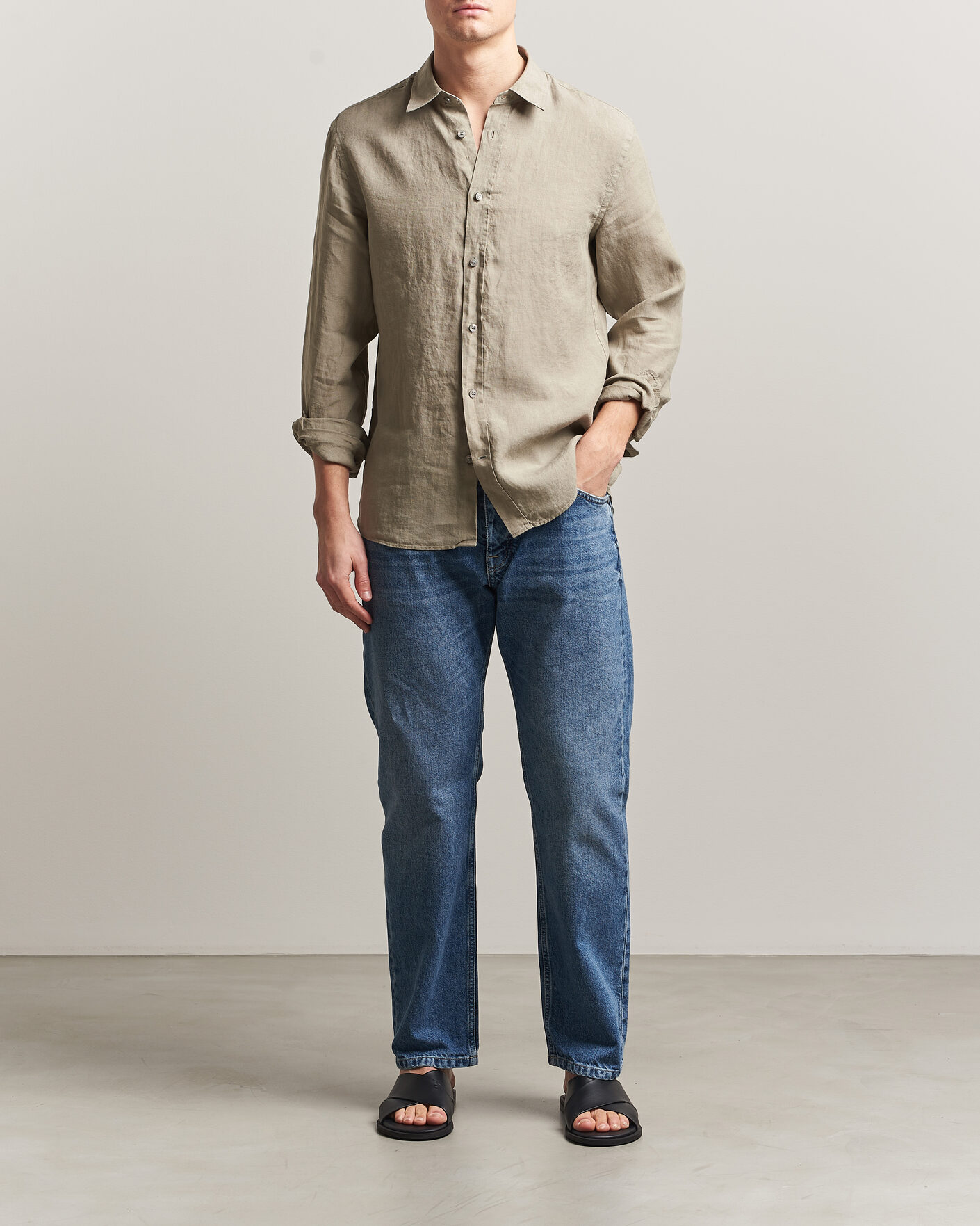 Herre | Skjorter | Tiger of Sweden | Spenser Linen Shirt Mole