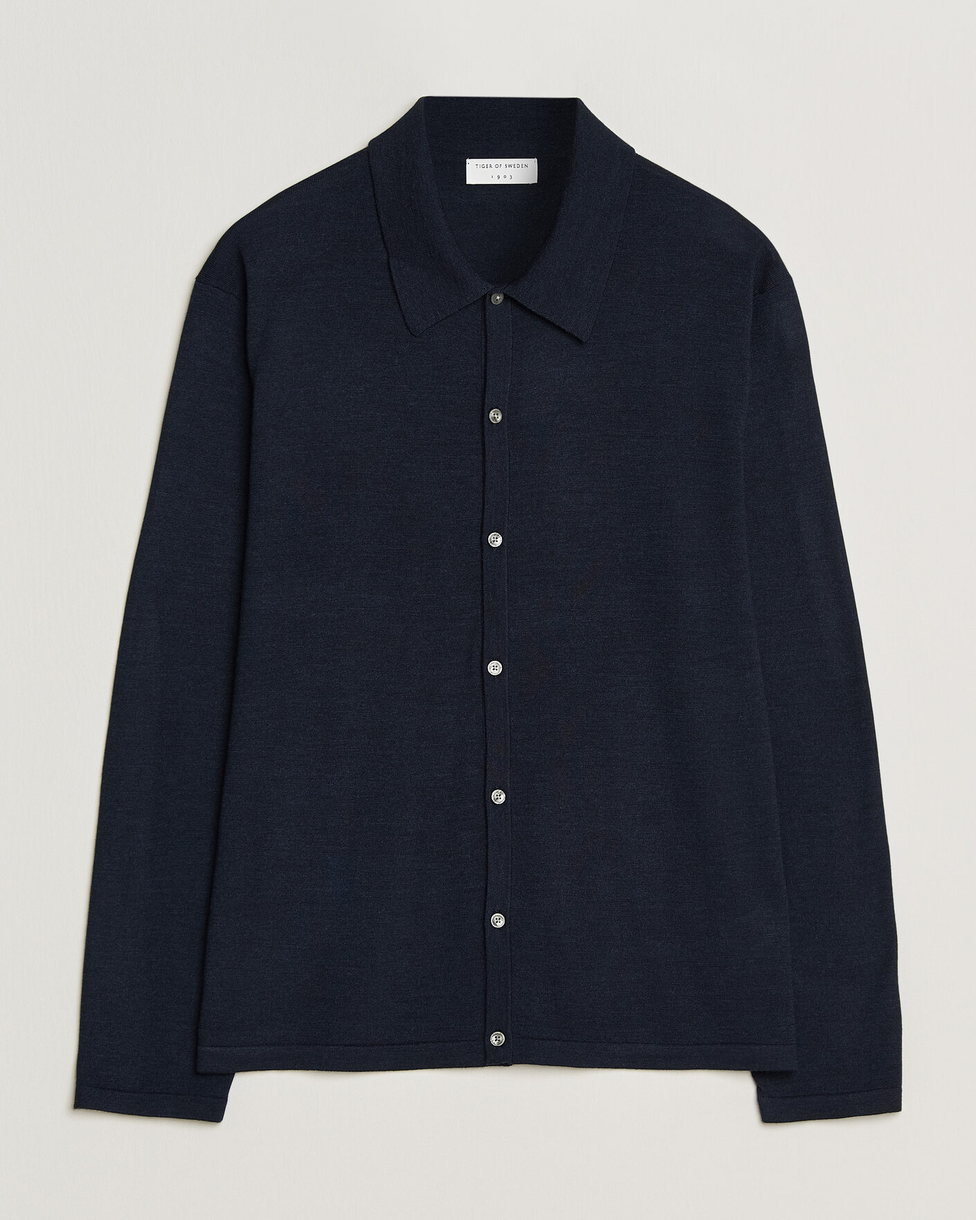 Herre | Trøjer | Tiger of Sweden | Verklin Merino Knitted Cardigan Light Ink