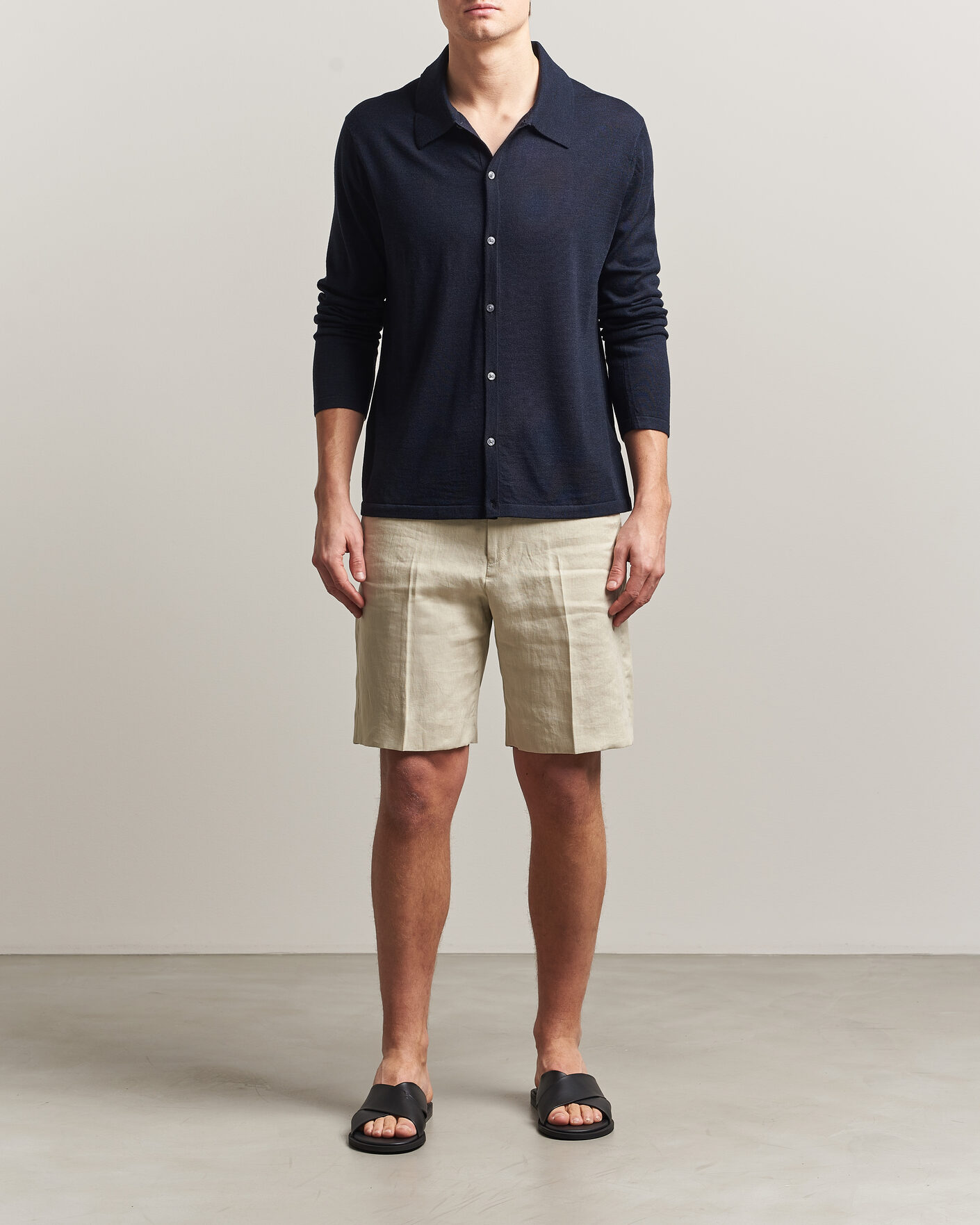 Herre | Trøjer | Tiger of Sweden | Verklin Merino Knitted Cardigan Light Ink