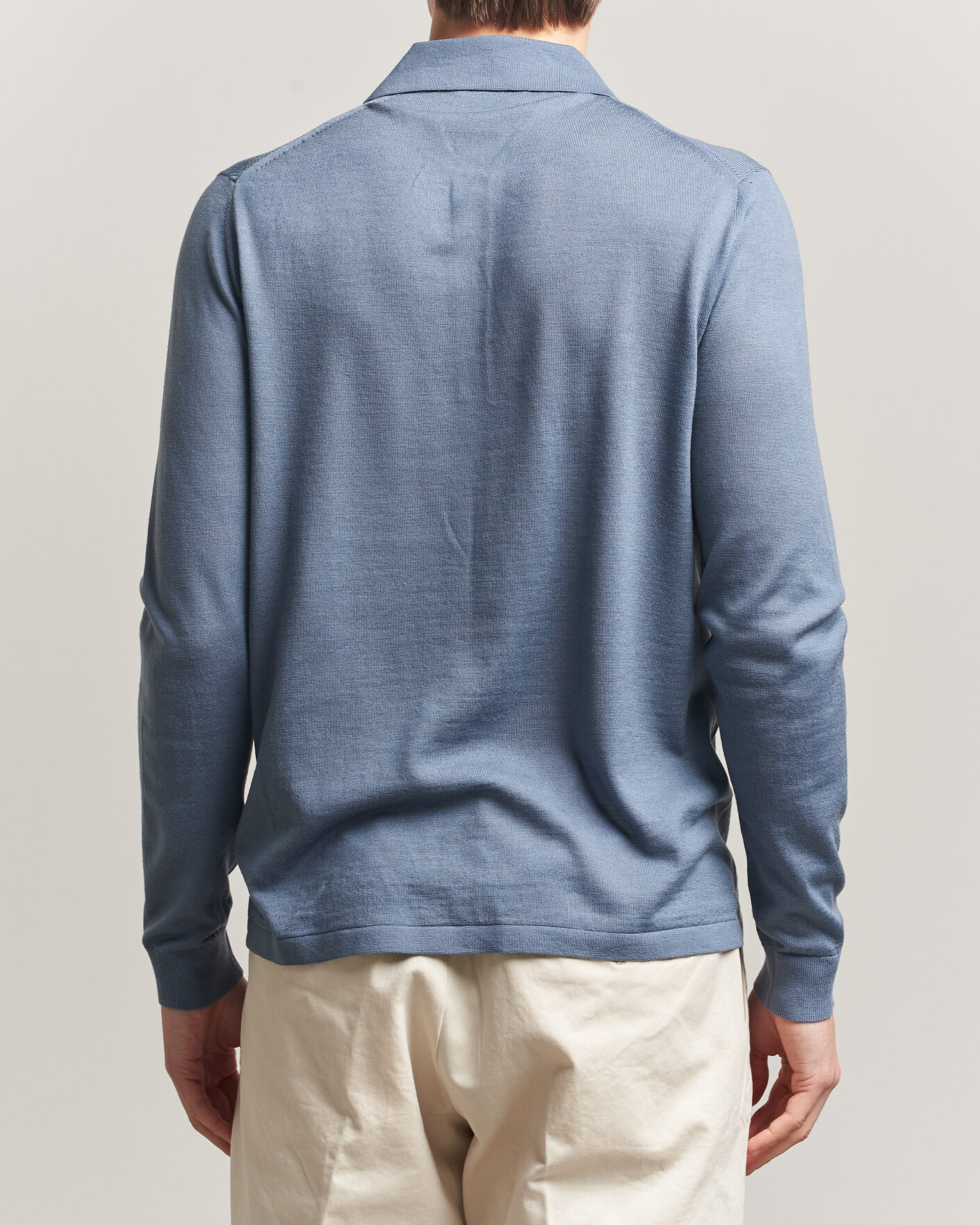 Herre | Trøjer | Tiger of Sweden | Eross Merino Knitted Polo Dull Blue