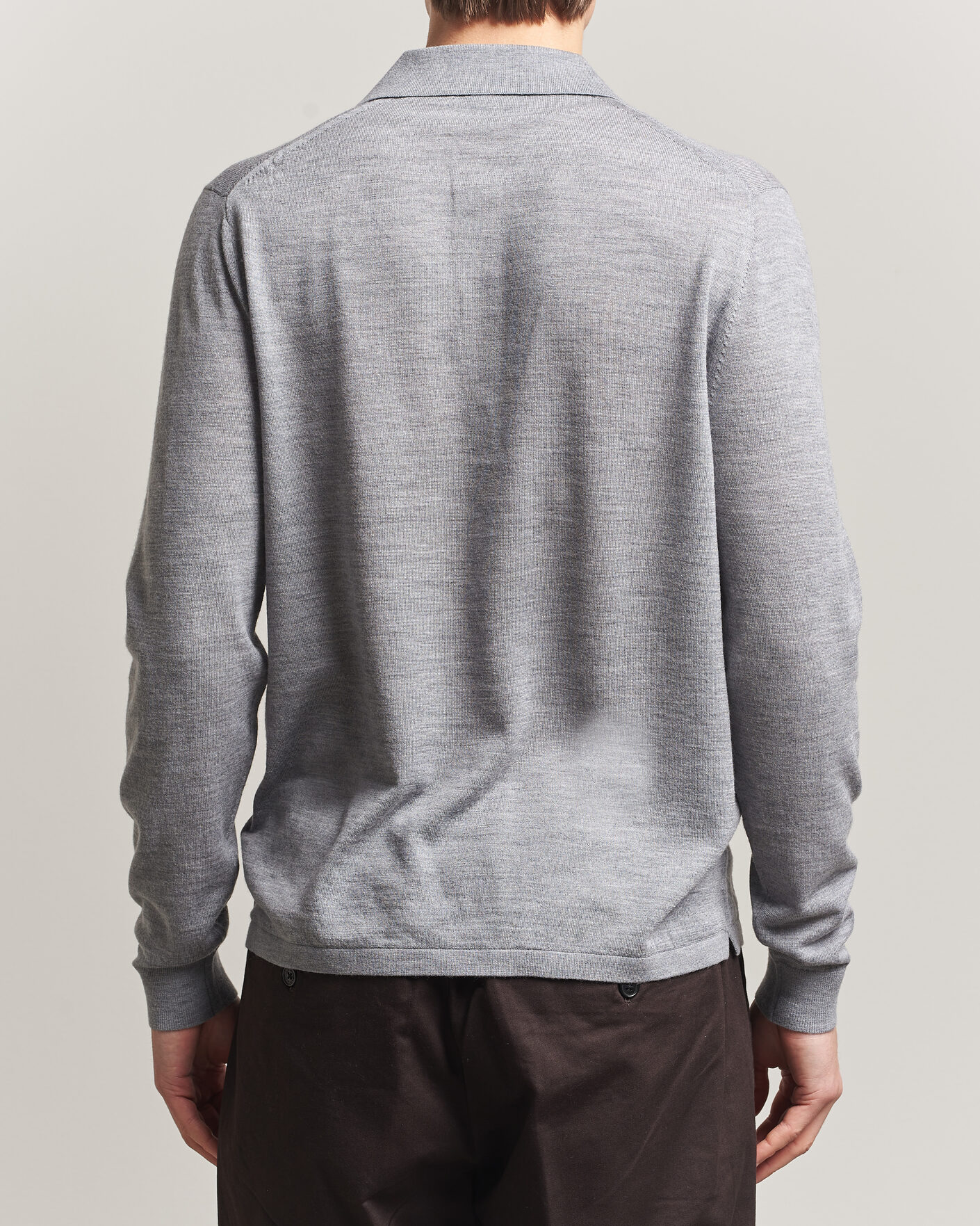 Herre | Trøjer | Tiger of Sweden | Eross Merino Knitted Polo Grey Melange
