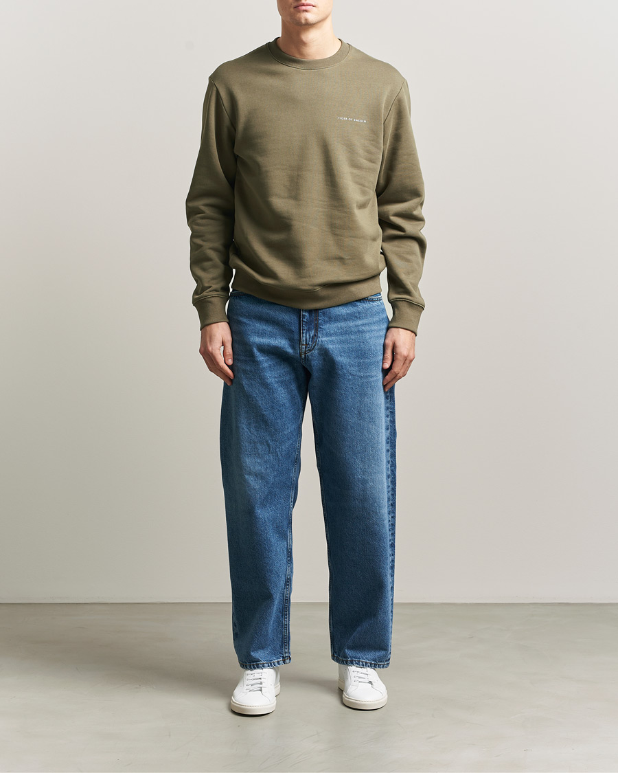Herre | Trøjer | Tiger of Sweden | Emerson Crew Neck Sweatshirt October Sage