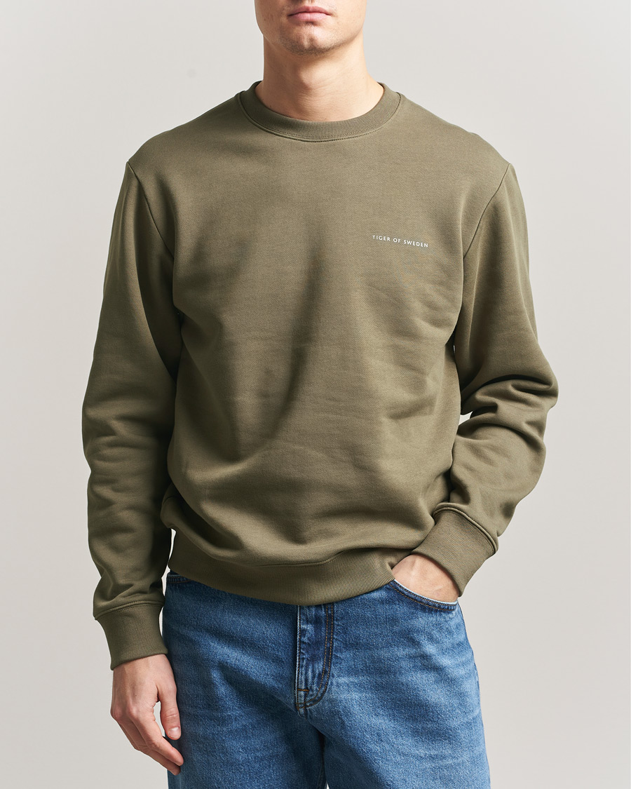 Herre | Trøjer | Tiger of Sweden | Emerson Crew Neck Sweatshirt October Sage