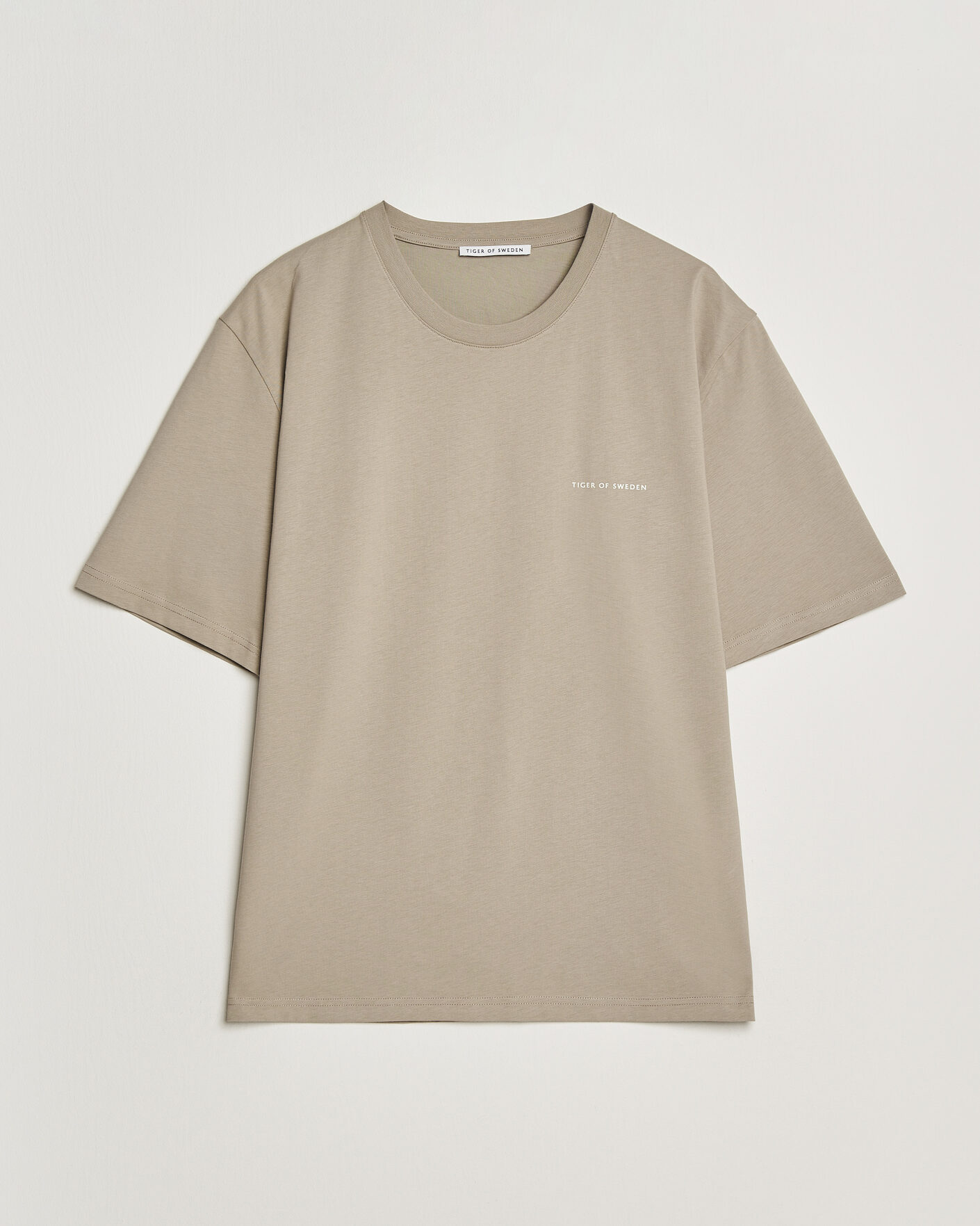 Herre | T-Shirts | Tiger of Sweden | Pro Logo Crew Neck T-Shirt Artichoke Grey