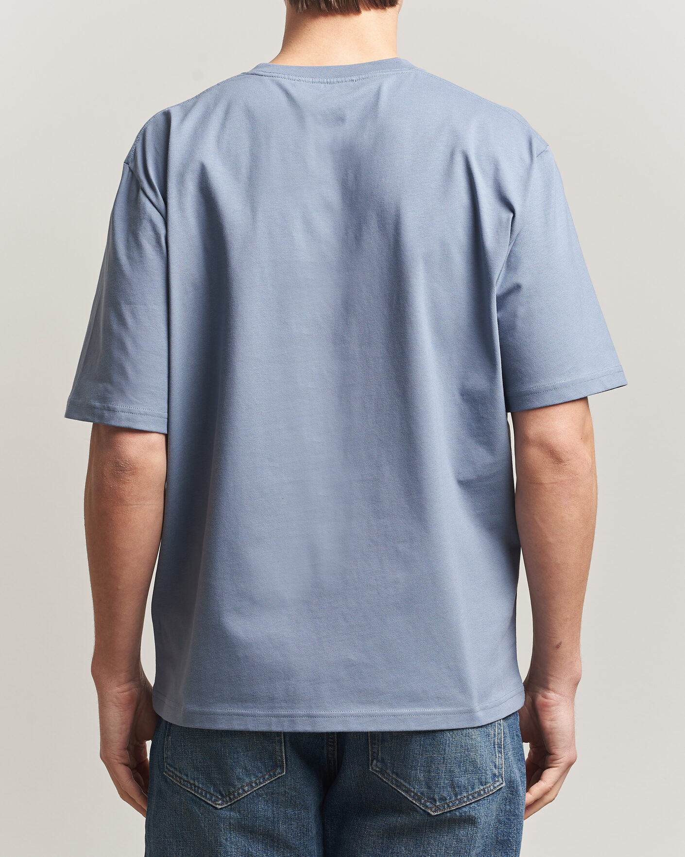 Herre | T-Shirts | Tiger of Sweden | Pro Logo Crew Neck T-Shirt Dull Blue