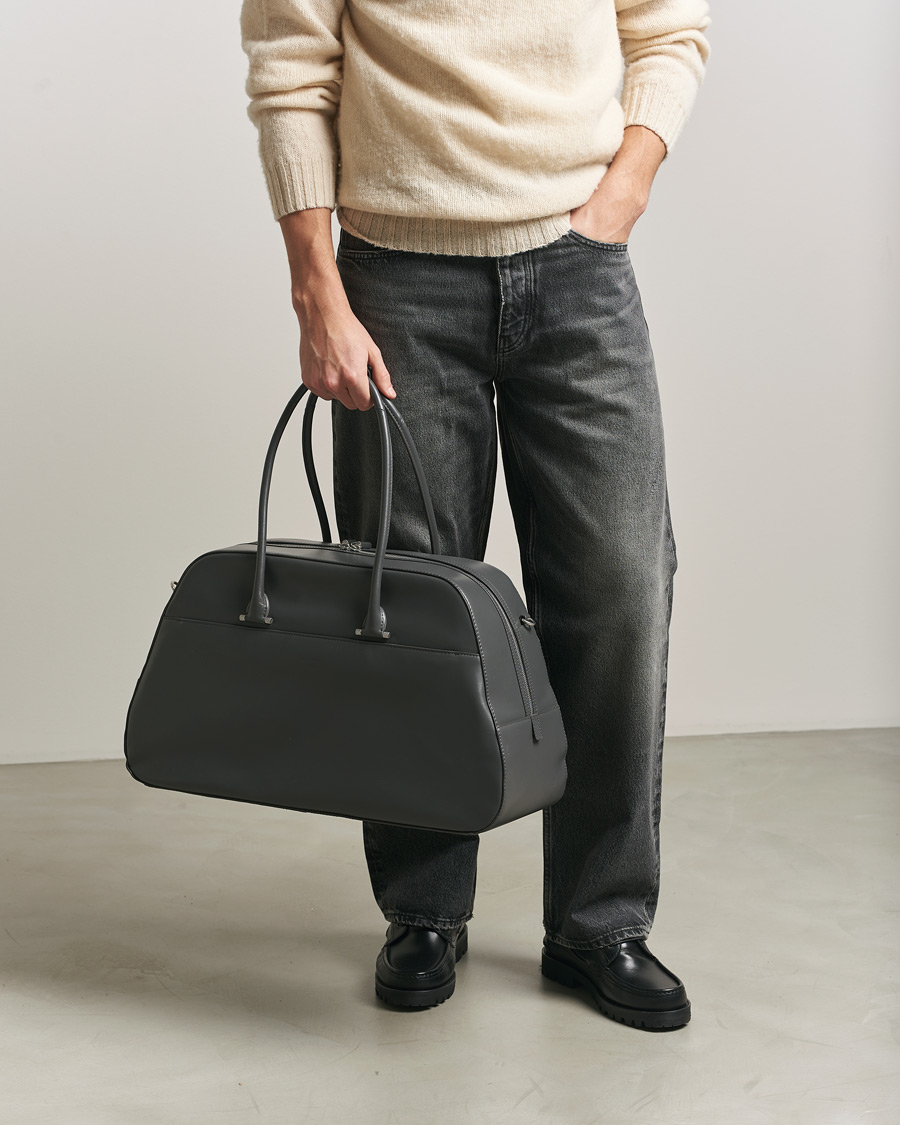 Herre | Tasker | Tiger of Sweden | Navisa Smooth Leather Weekendbag Jet Grey