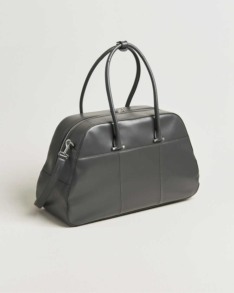 Herre | Tasker | Tiger of Sweden | Navisa Smooth Leather Weekendbag Jet Grey