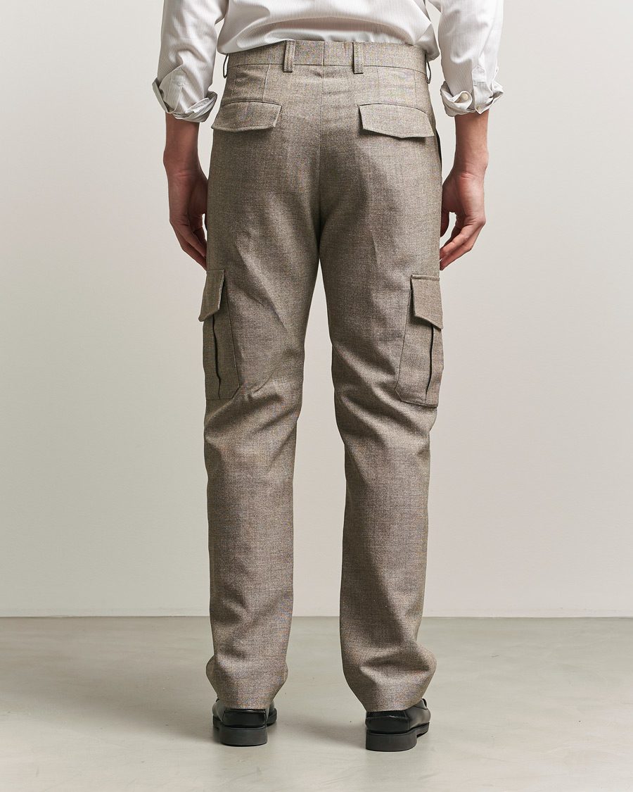 Herre | Bukser | Tiger of Sweden | Mend Wool/Linen Cargo Trousers Sawgrass Brown
