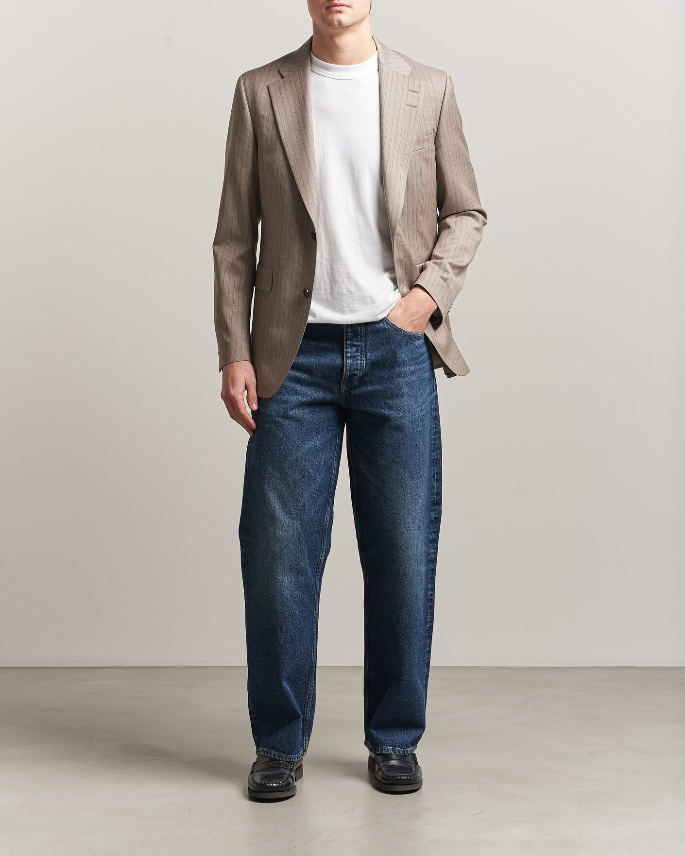 Herre | Blazere & jakker | Tiger of Sweden | Ease Wool Pinstriped Blazer Clay